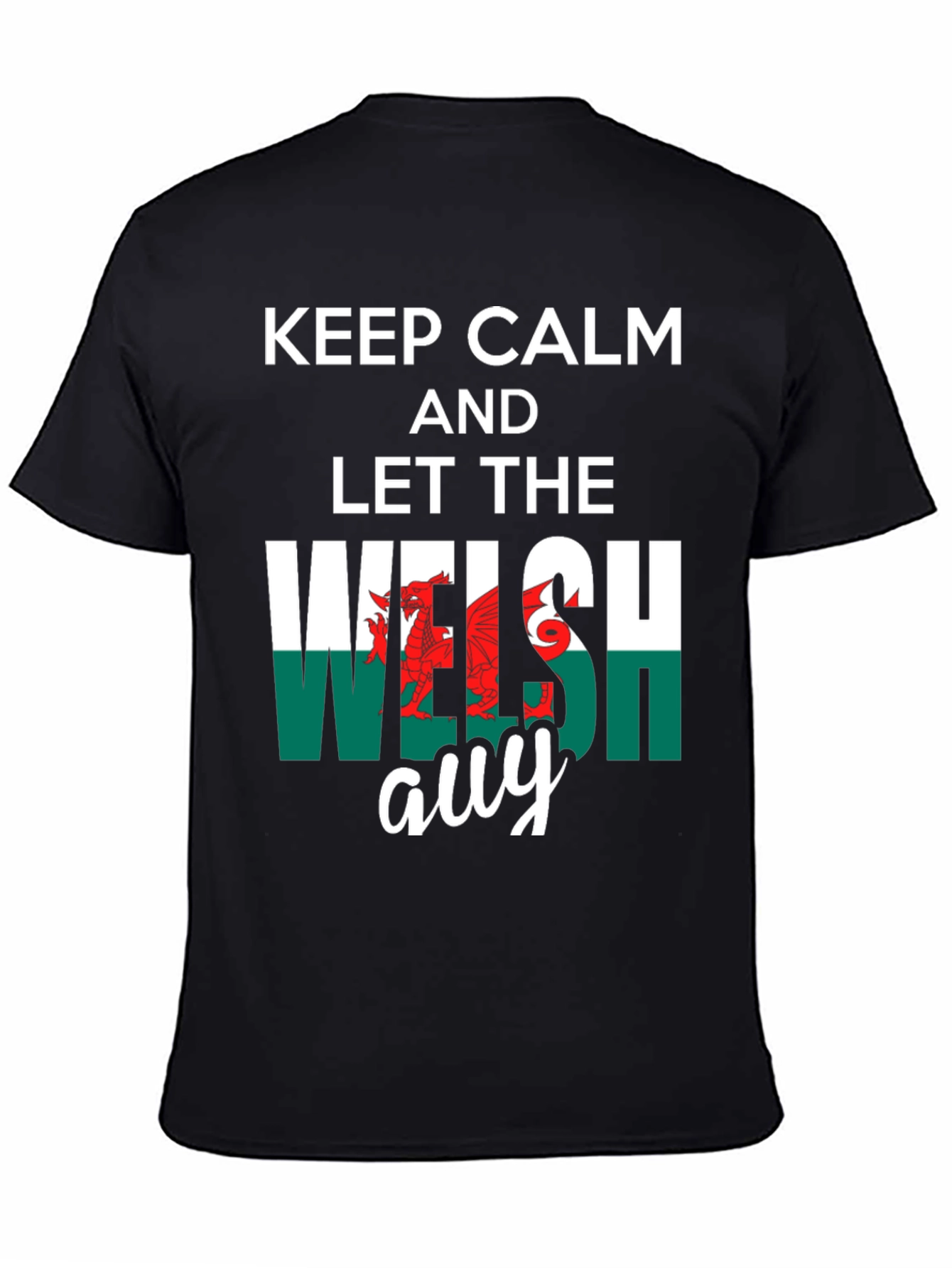 Keep Calm Welsh Guy Black T-Shirt
