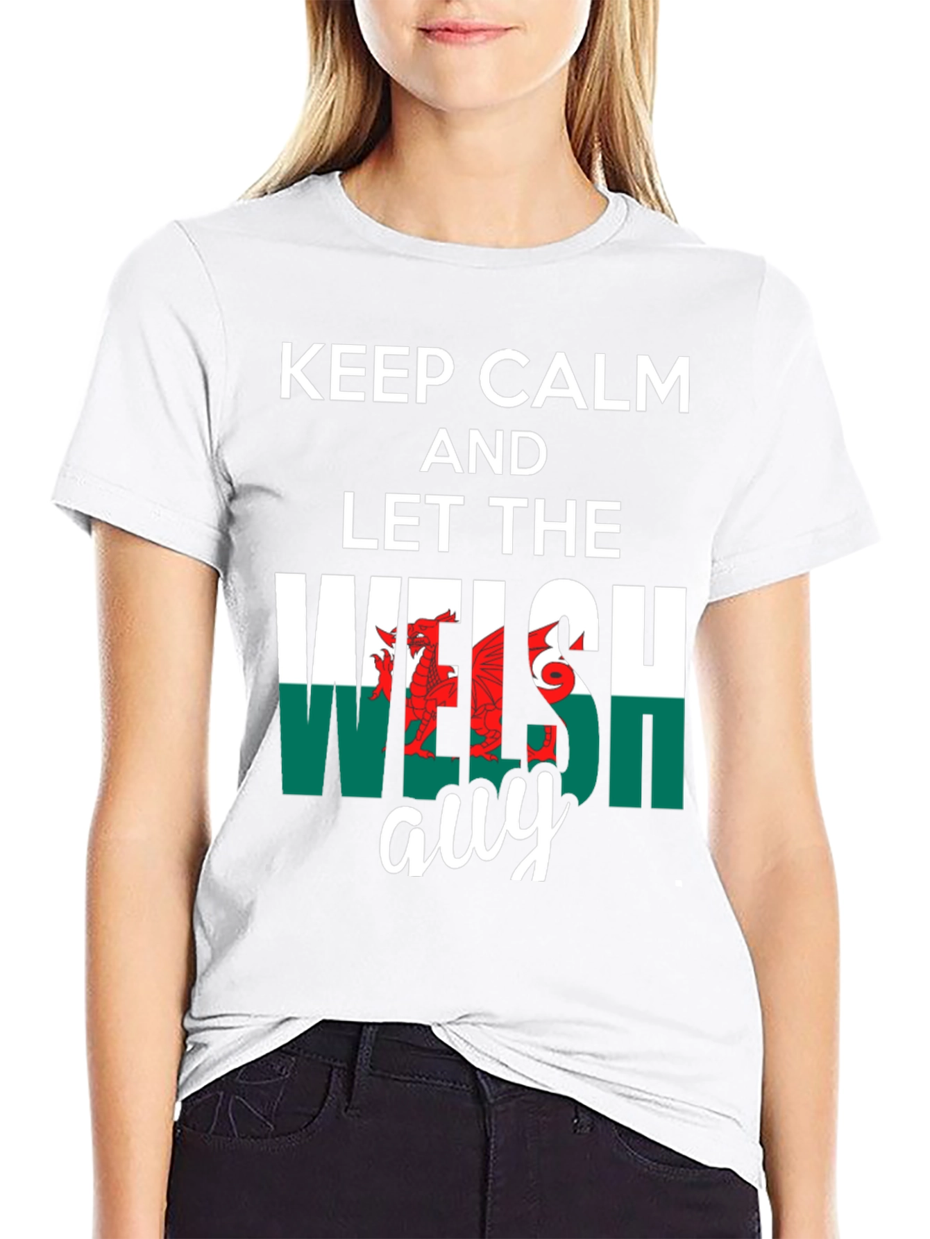 Keep Calm Welsh Guy Black T-Shirt