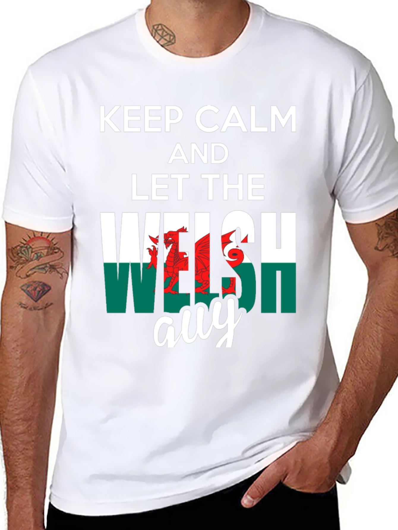 Keep Calm Welsh Guy Black T-Shirt