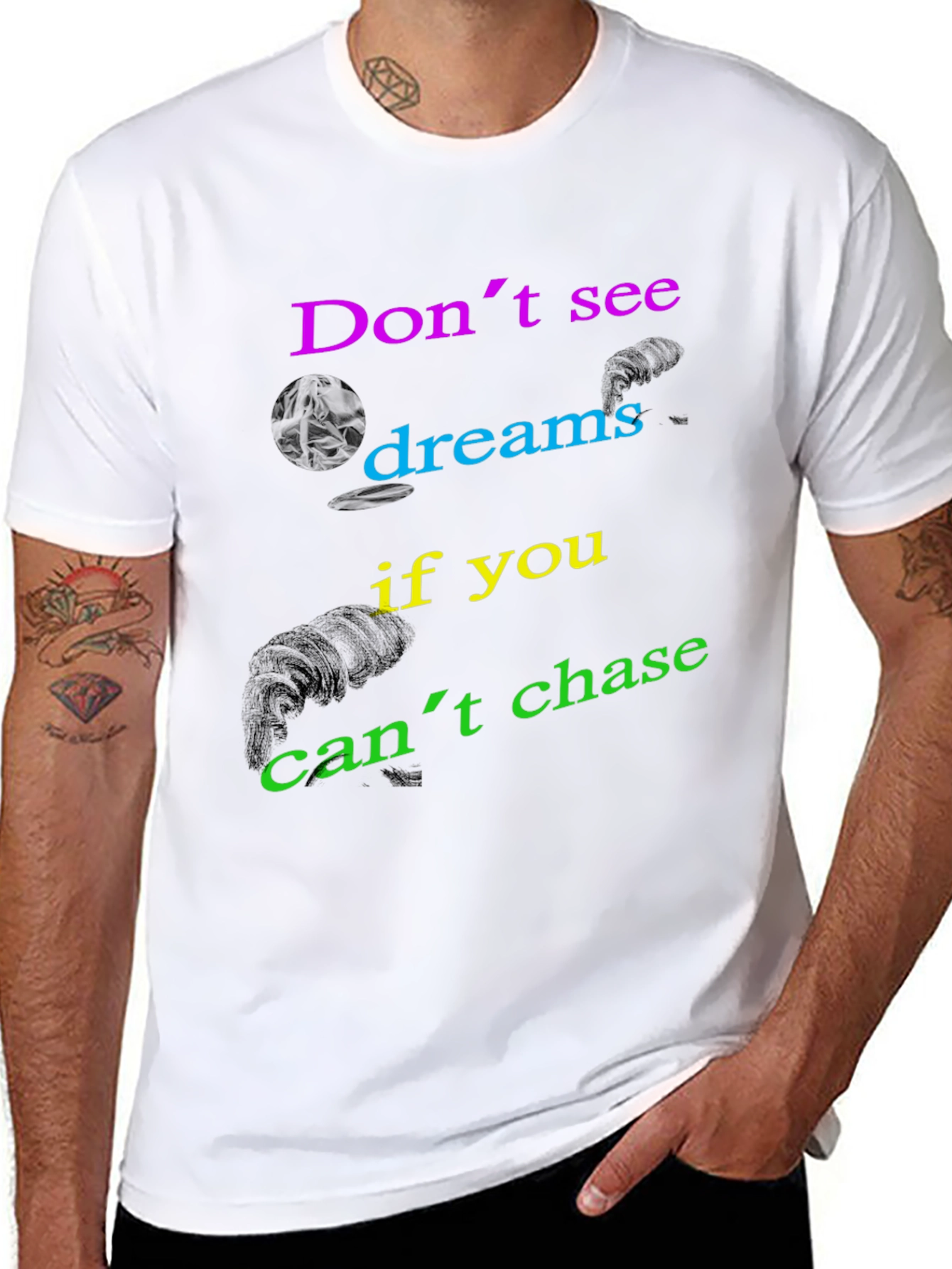 Motivational Graphic Print Tee - Dont See Dreams