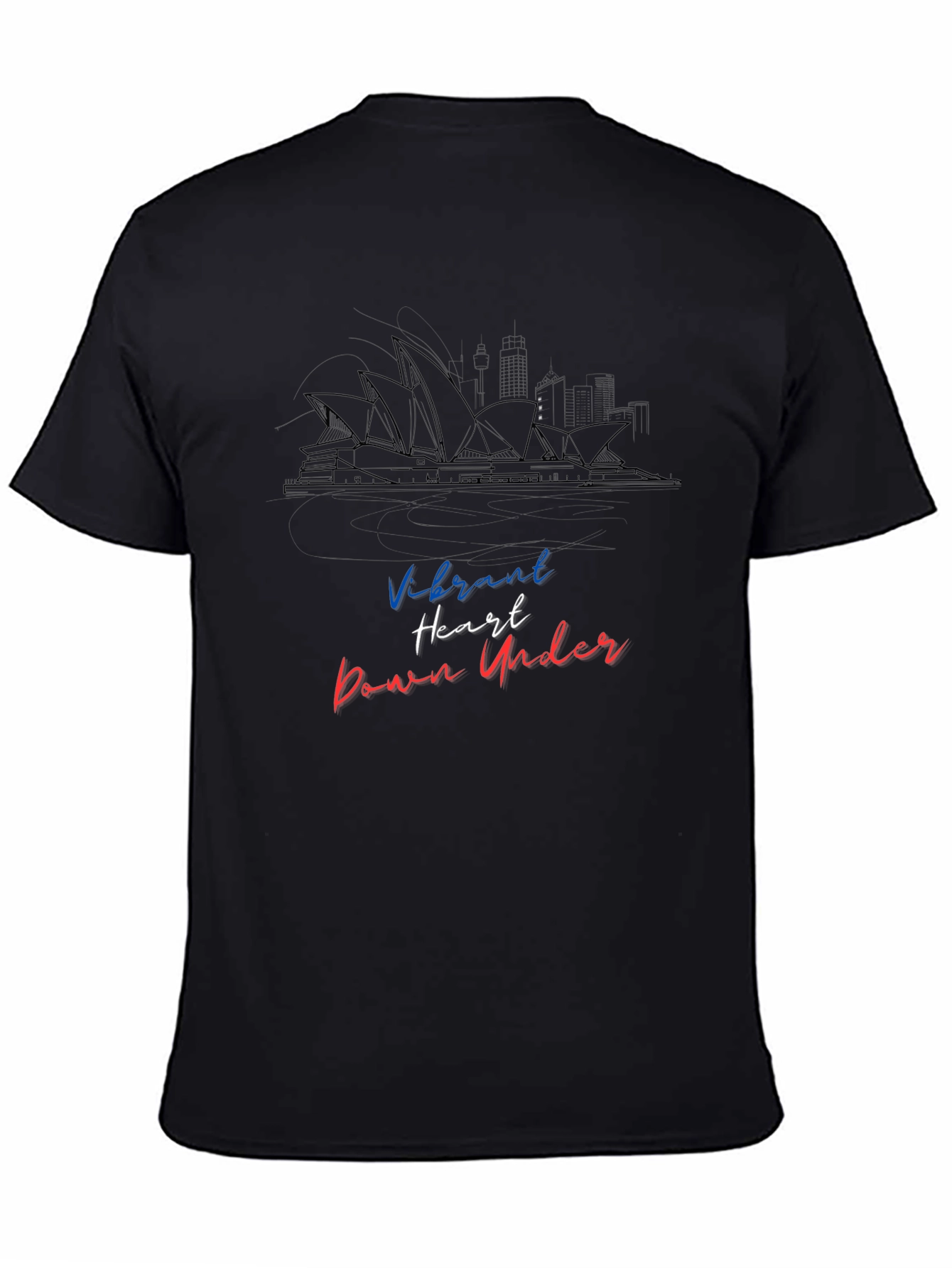 Vibrant Heart Down Under Black T-Shirt