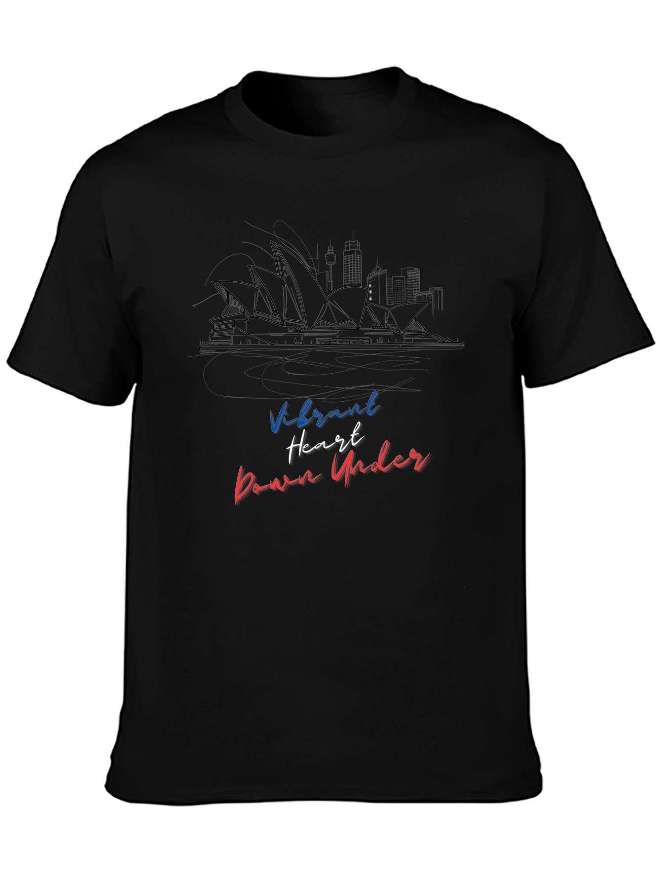 Vibrant Heart Down Under Black T-Shirt