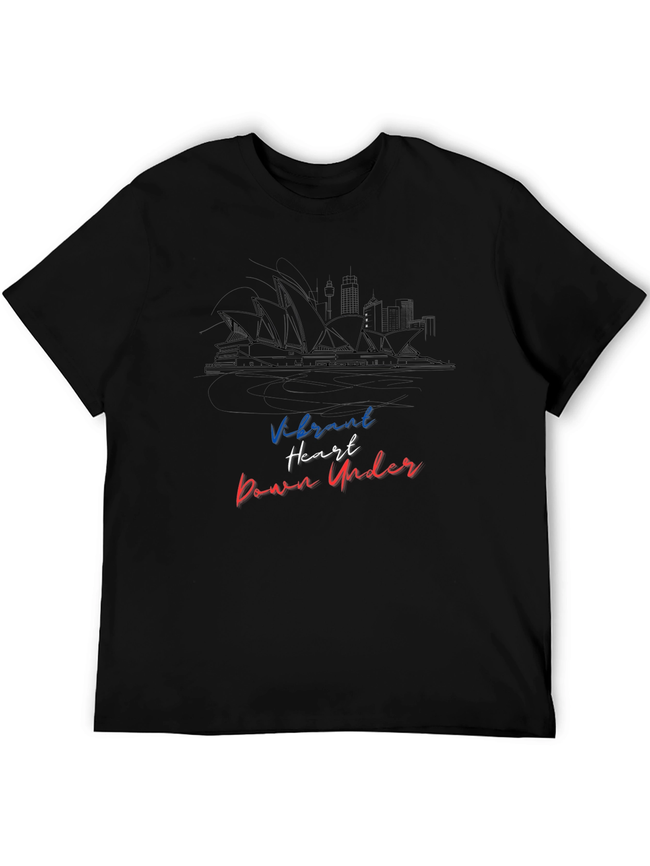 Vibrant Heart Down Under Black T-Shirt