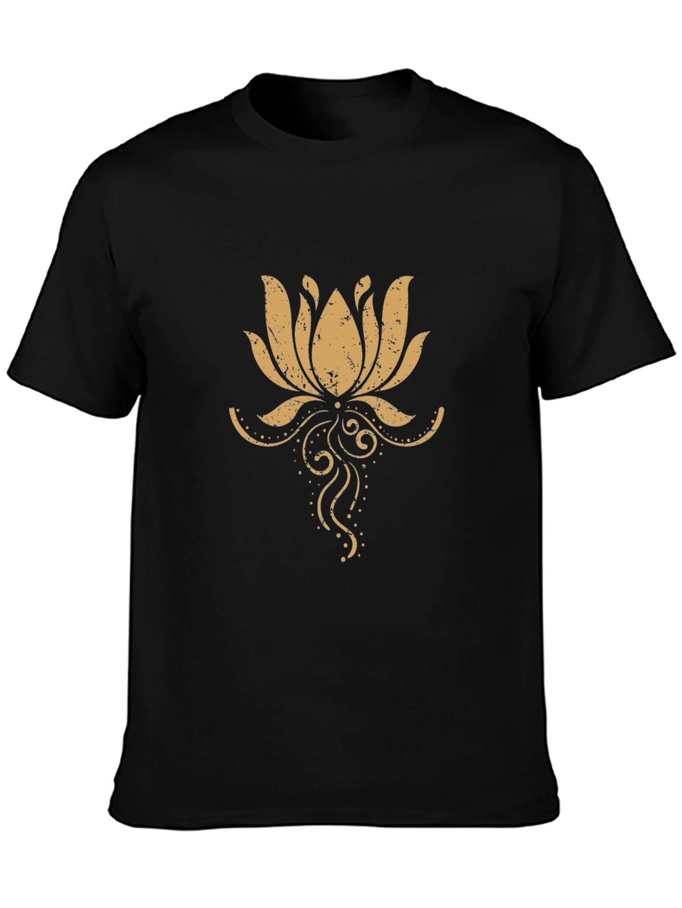 Lotus Flower Graphic Tee - Mens Black T-Shirt