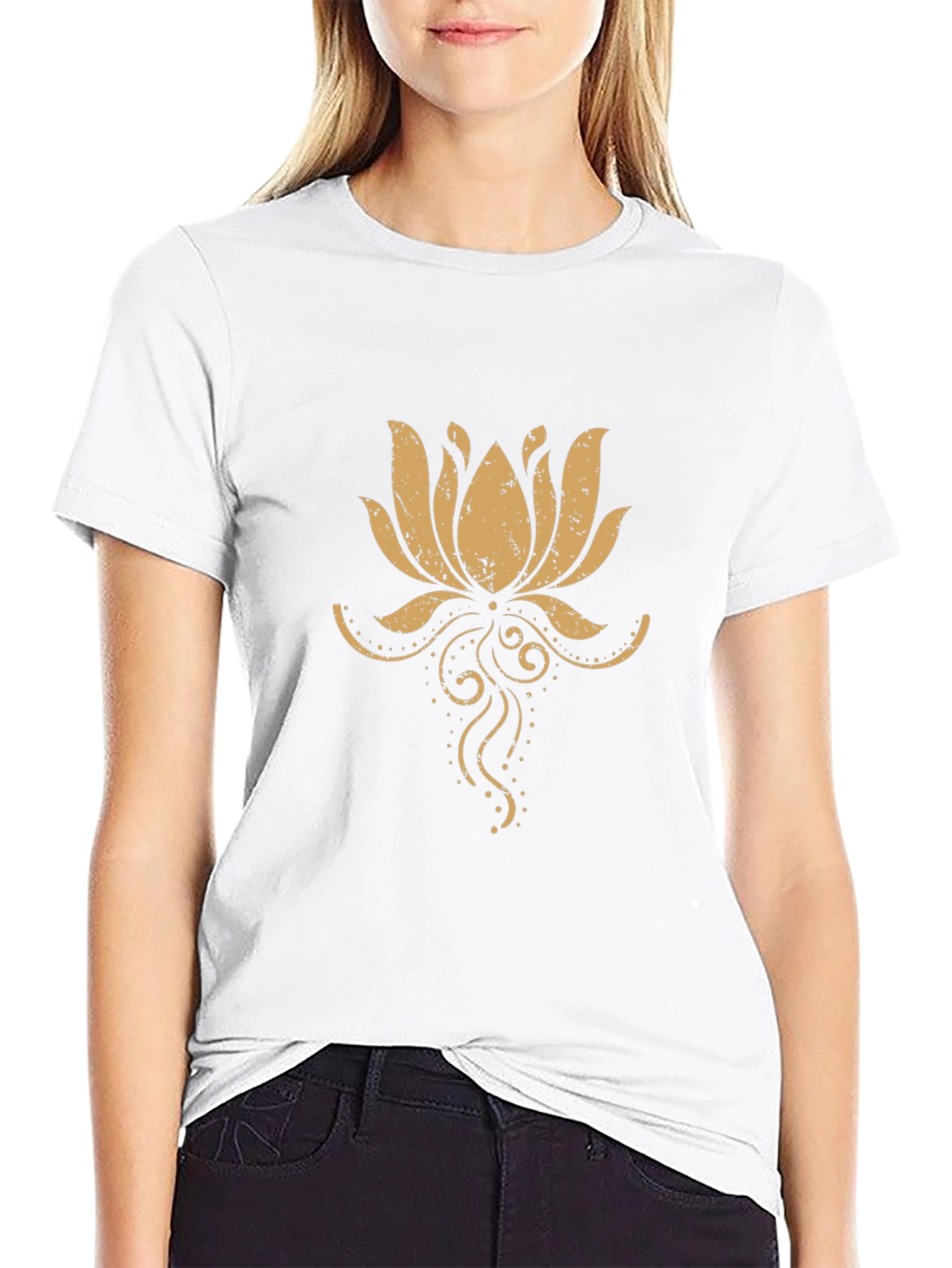 Lotus Flower Graphic Tee - Mens Black T-Shirt
