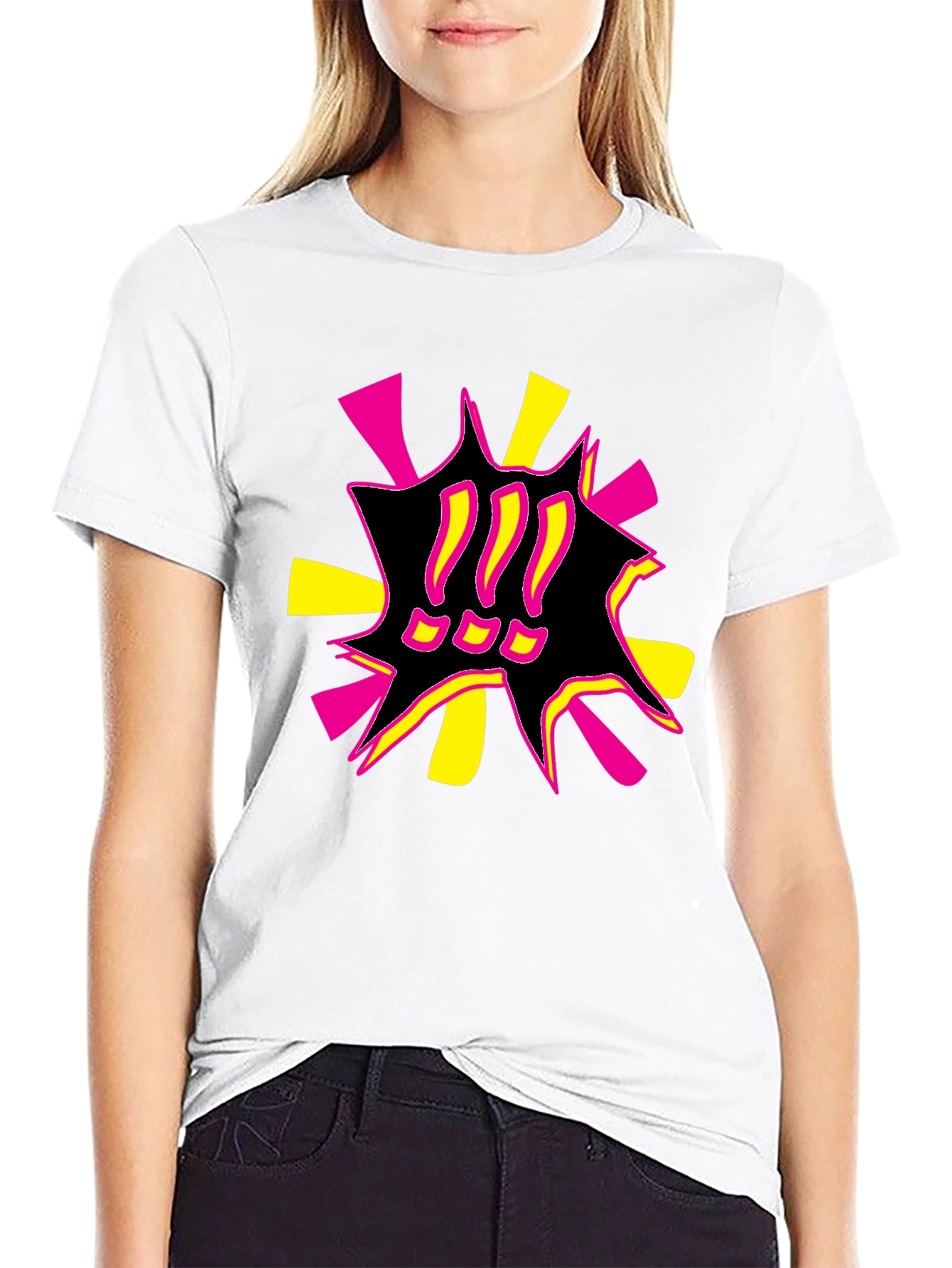 Bold Graphic Print Tee - Black