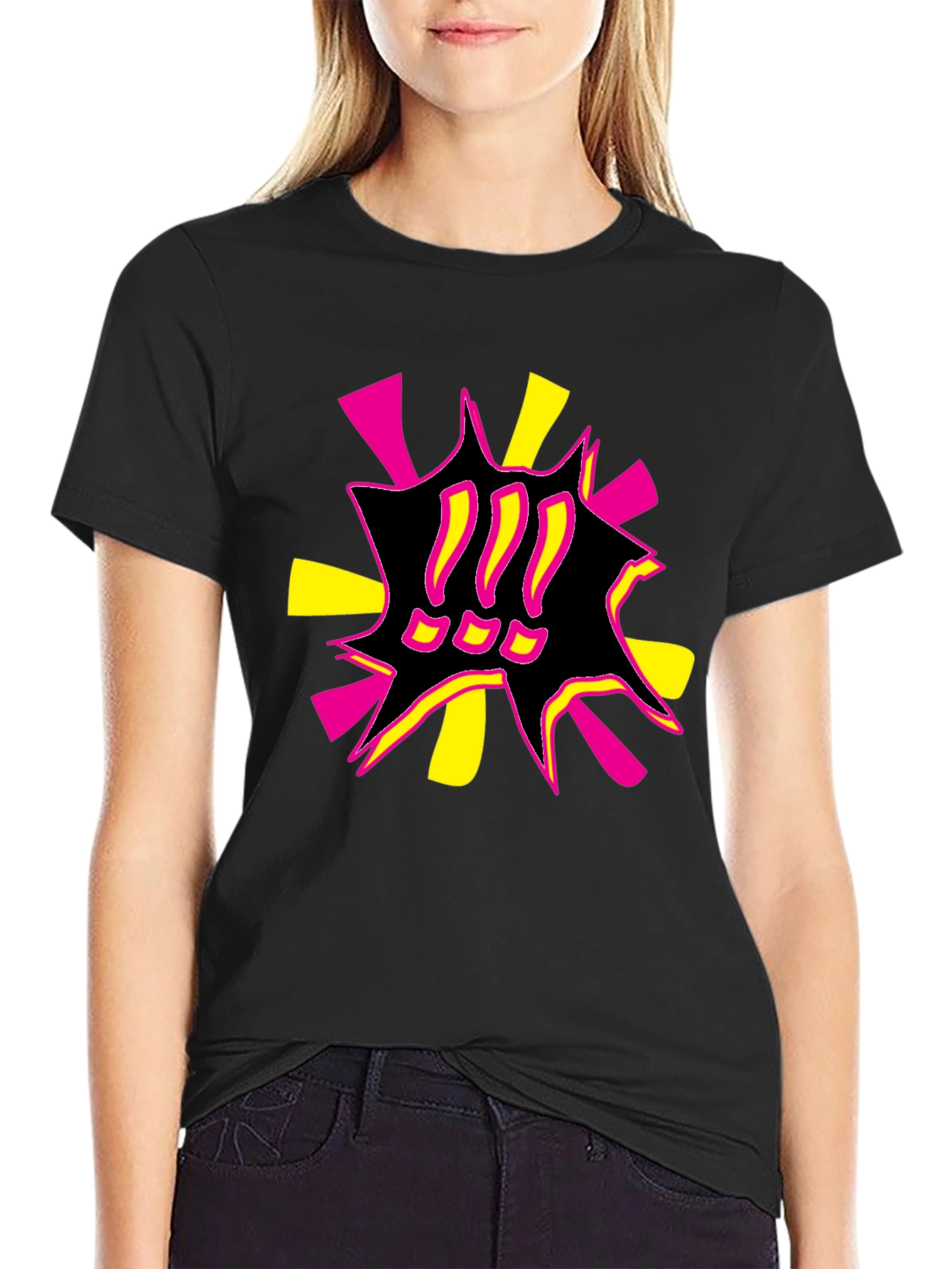 Bold Graphic Print Tee - Black