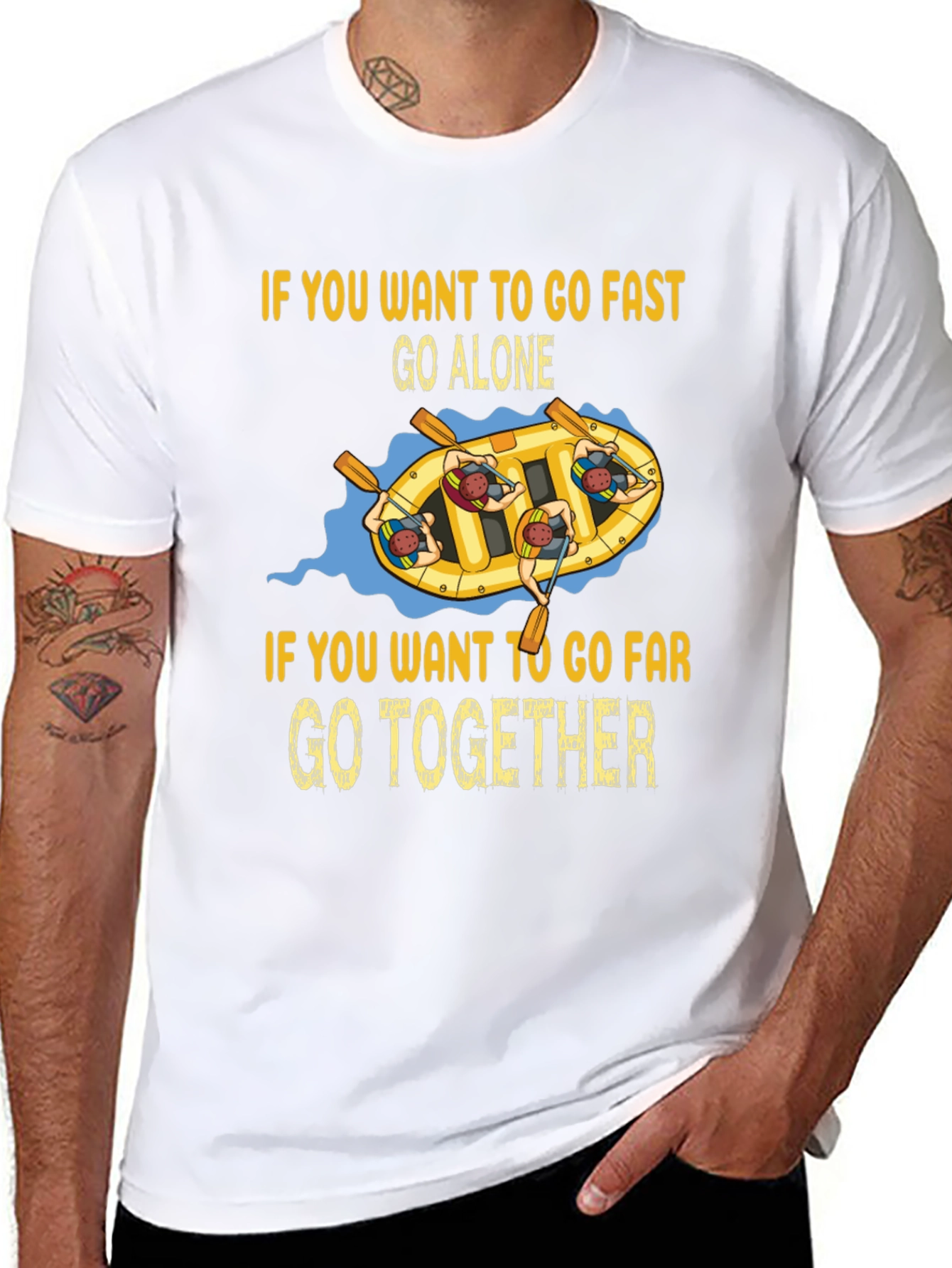 Rafting Teamwork T-Shirt: Go Far Together
