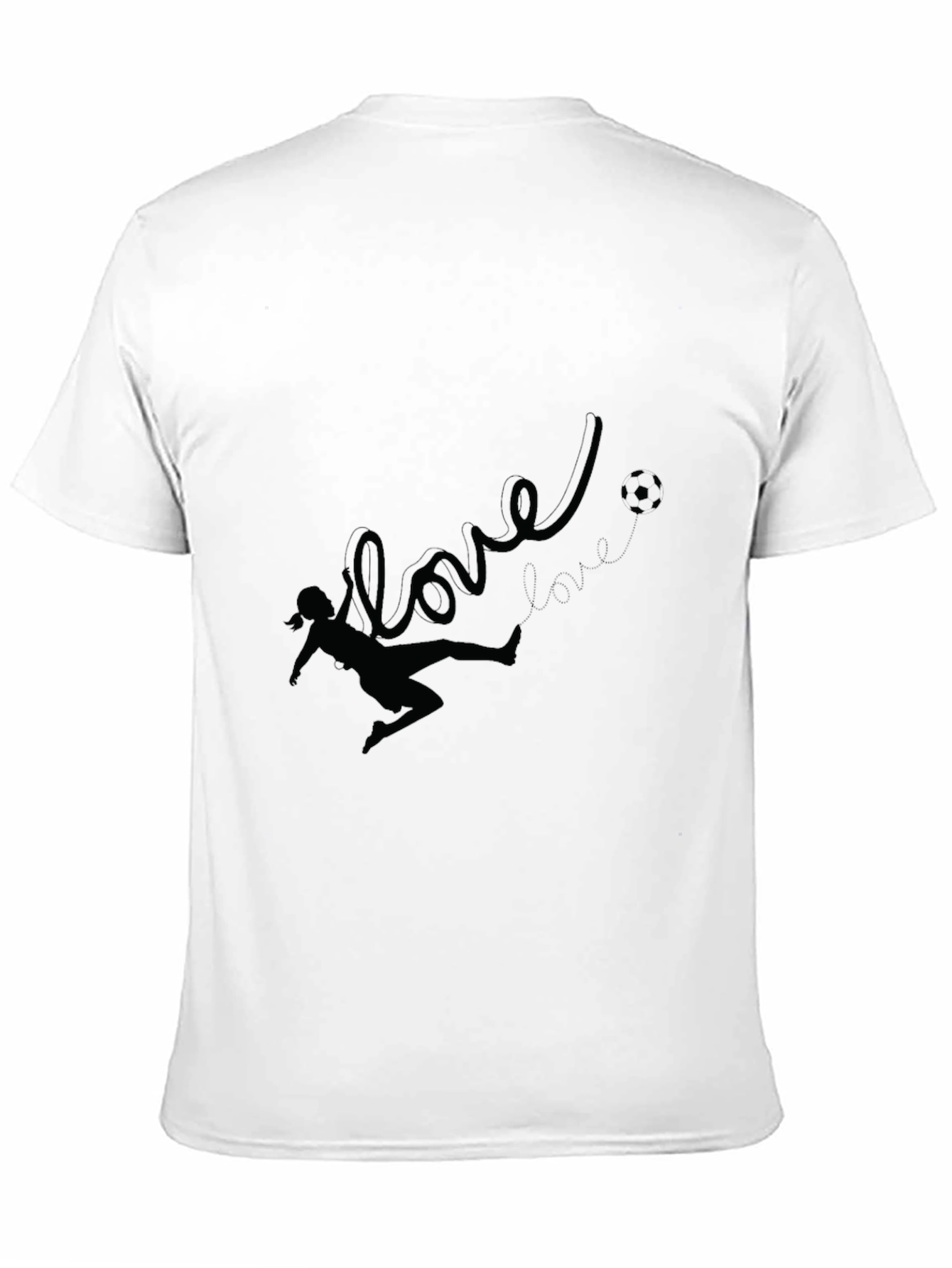 Love Soccer Black T-Shirt for Women