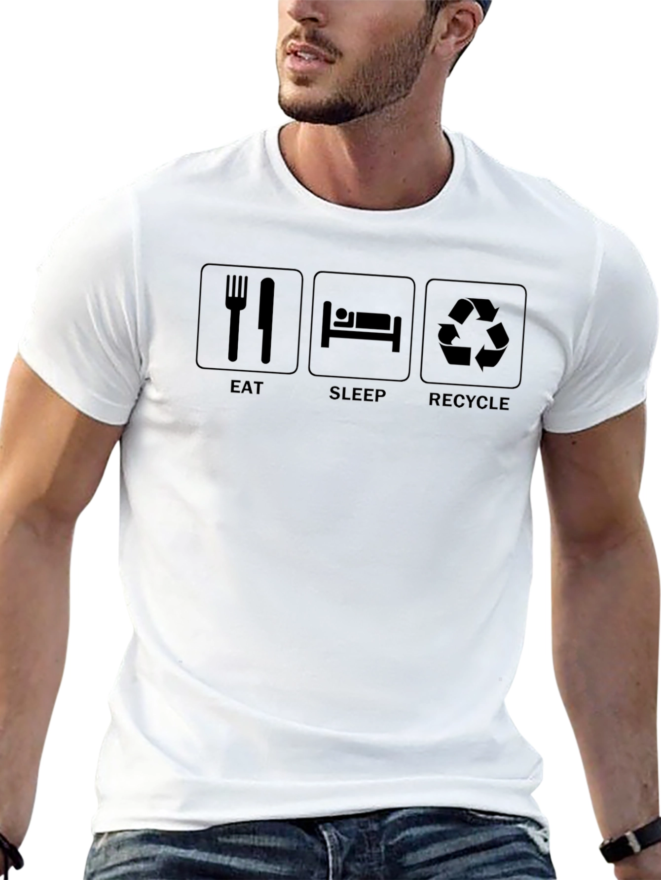 Eat Sleep Recycle Graphic T-Shirt