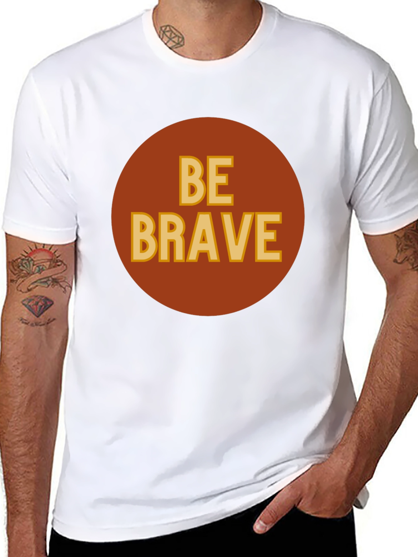 Be Brave Graphic T-Shirt - Classic Crew Neck Tee