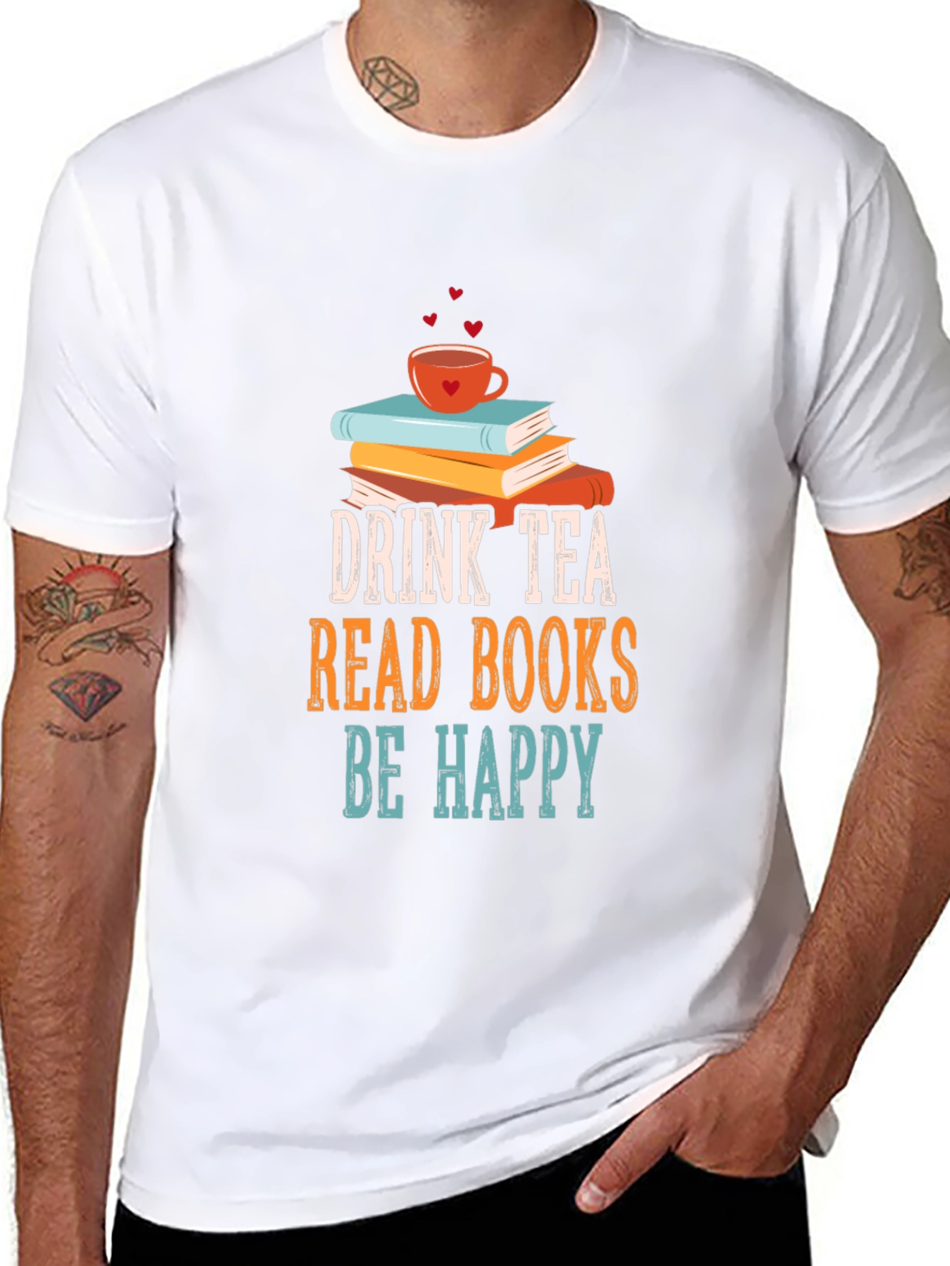 Drink Tea Read Books Be Happy T-Shirt