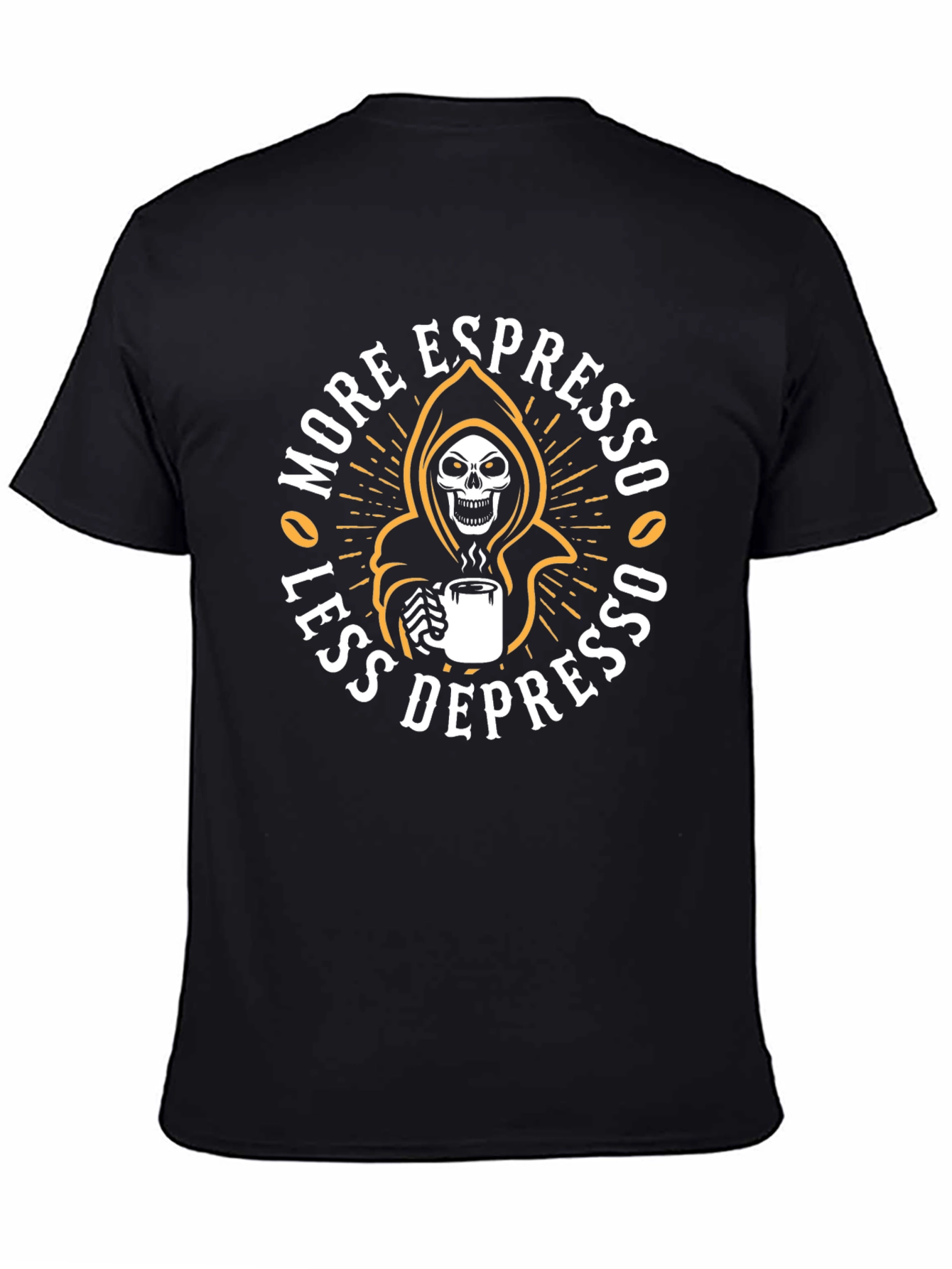 Espresso Grim Reaper Graphic T-Shirt - Coffee Lover Tee