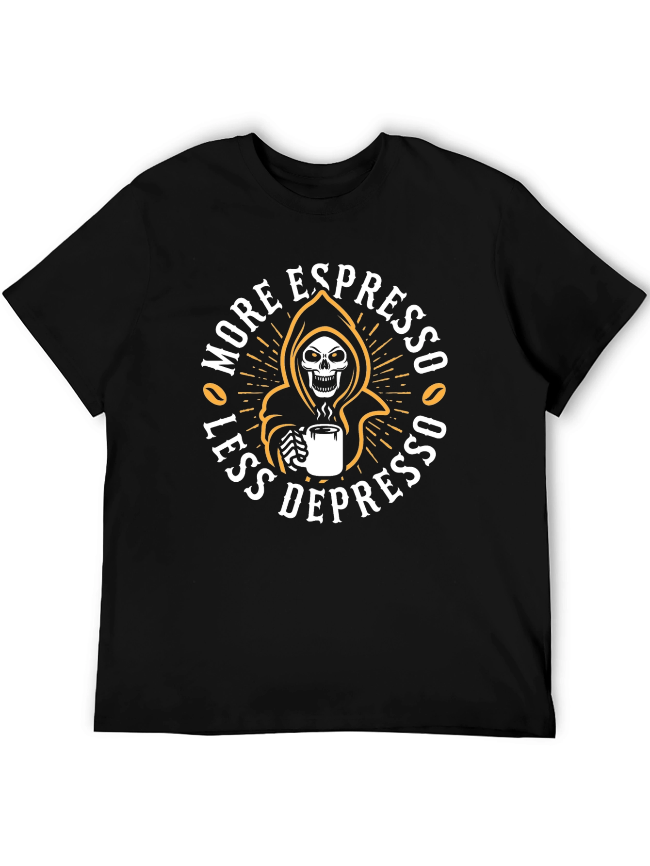 Espresso Grim Reaper Graphic T-Shirt - Coffee Lover Tee