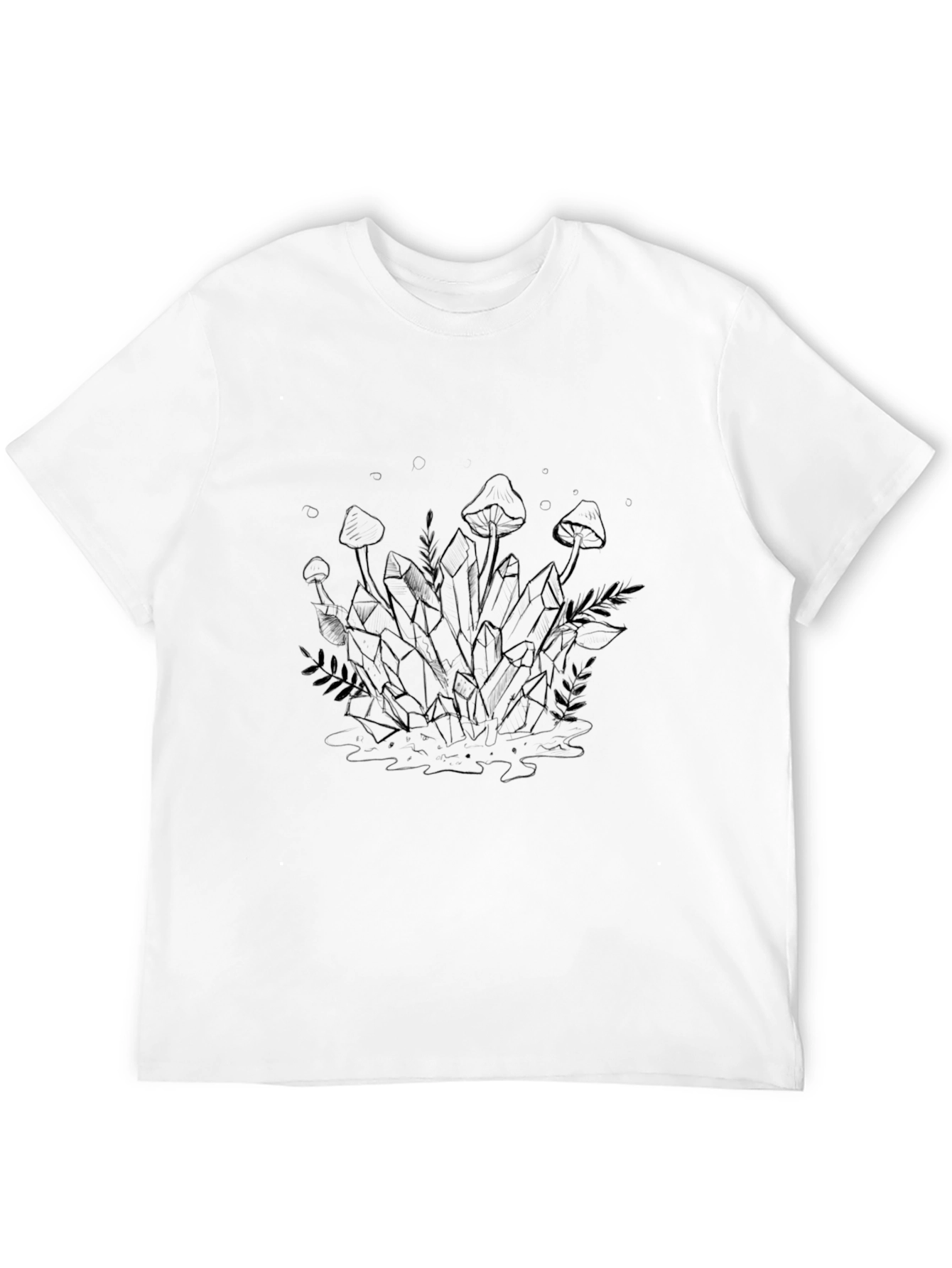 Crystal Mushroom Graphic Tee - Unisex Black T-Shirt