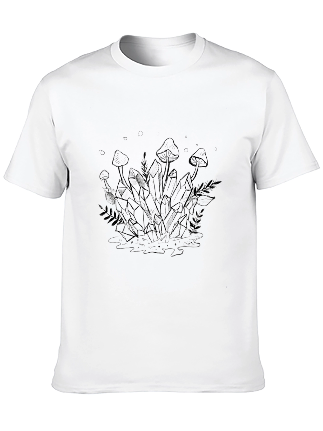 Crystal Mushroom Graphic Tee - Unisex Black T-Shirt