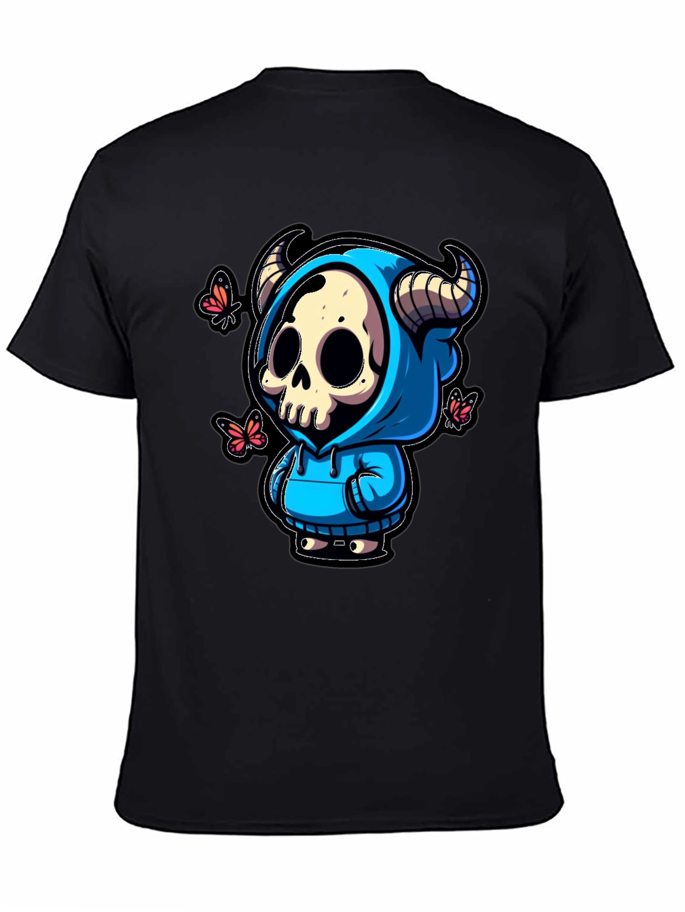 Skull Hoodie T-Shirt - Cute Cartoon Design