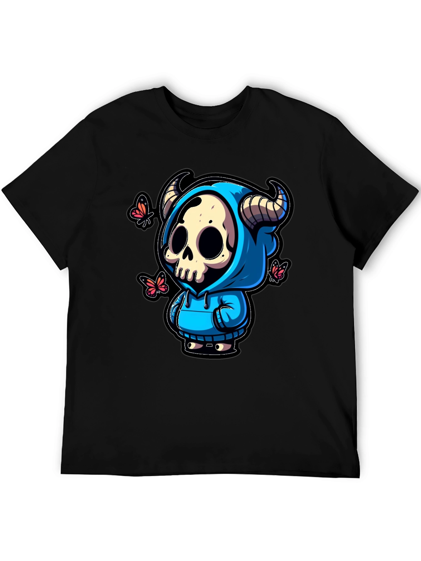 Skull Hoodie T-Shirt - Cute Cartoon Design
