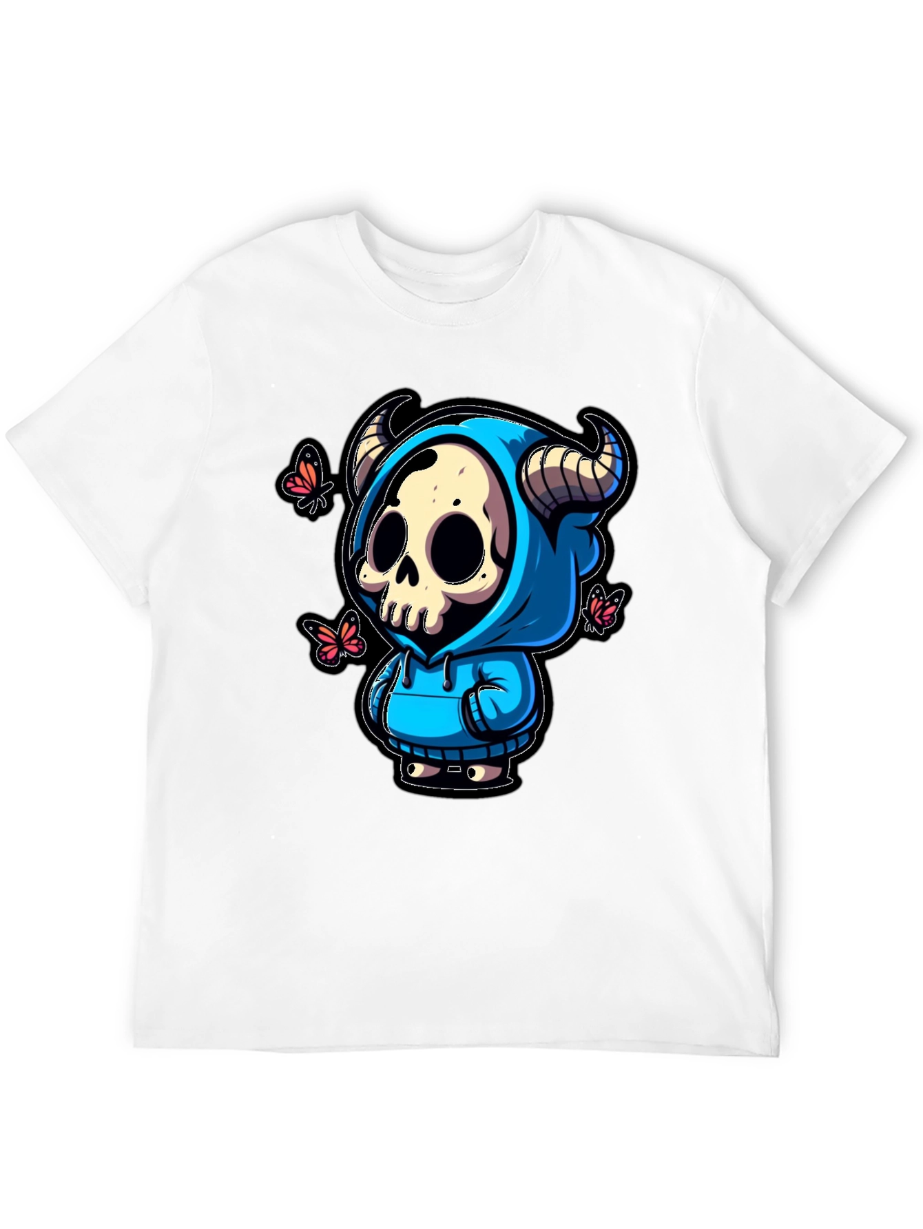 Skull Hoodie T-Shirt - Cute Cartoon Design