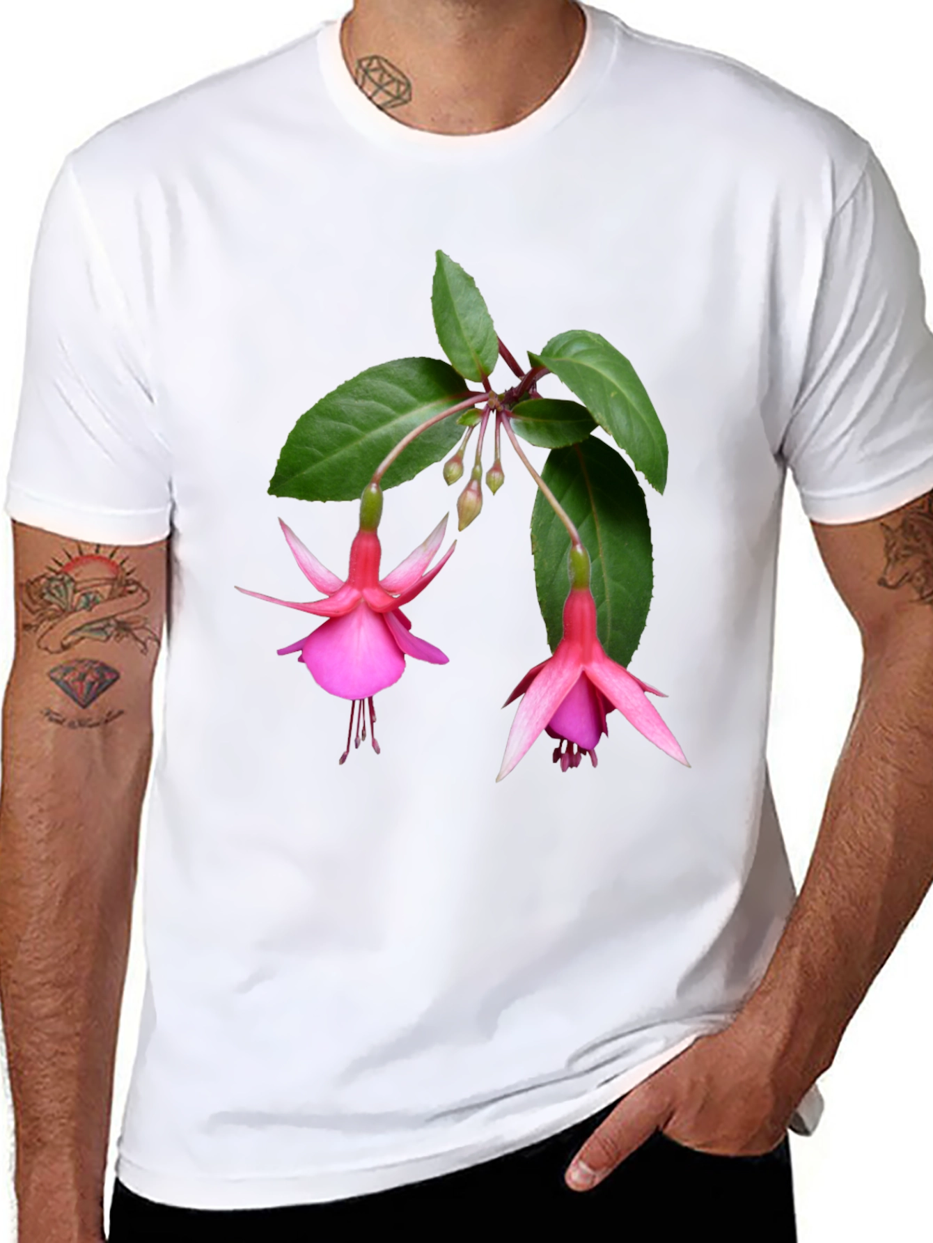 Floral Print Tee - Pink Fuchsia Flower Shirt