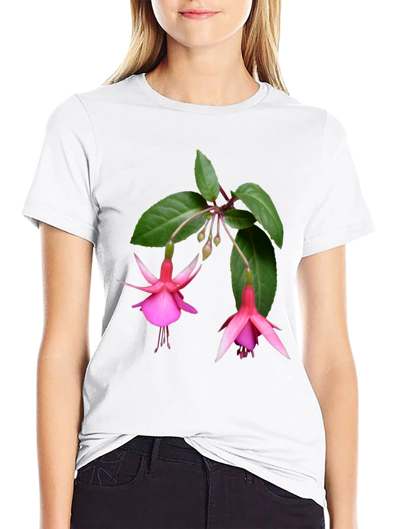 Floral Print Tee - Pink Fuchsia Flower Shirt