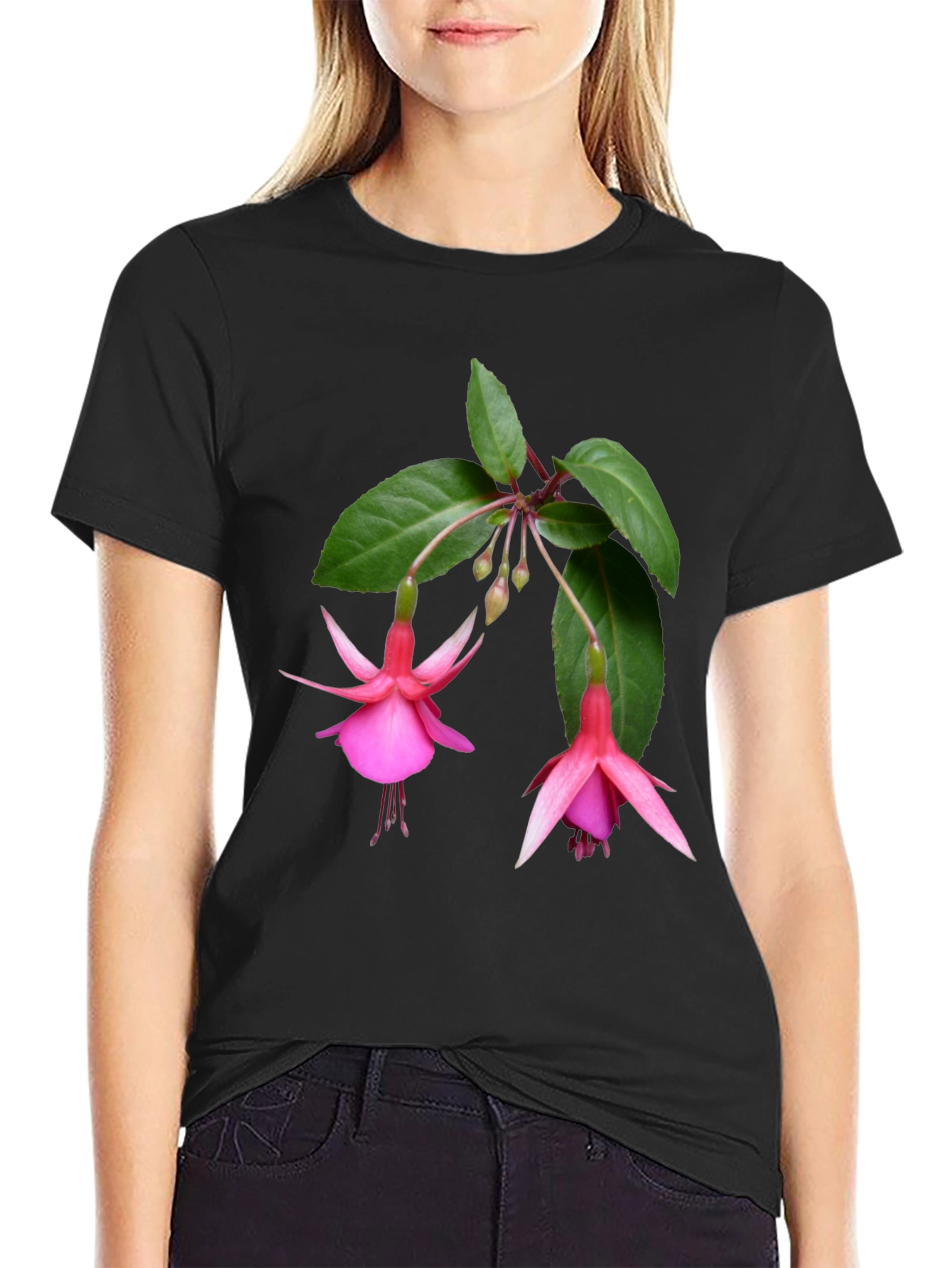 Floral Print Tee - Pink Fuchsia Flower Shirt