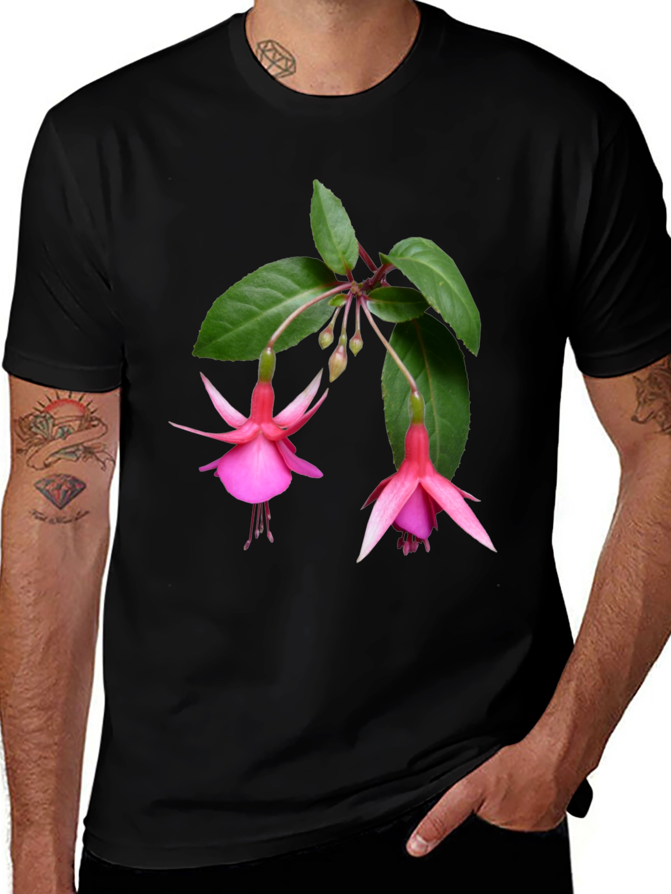 Floral Print Tee - Pink Fuchsia Flower Shirt