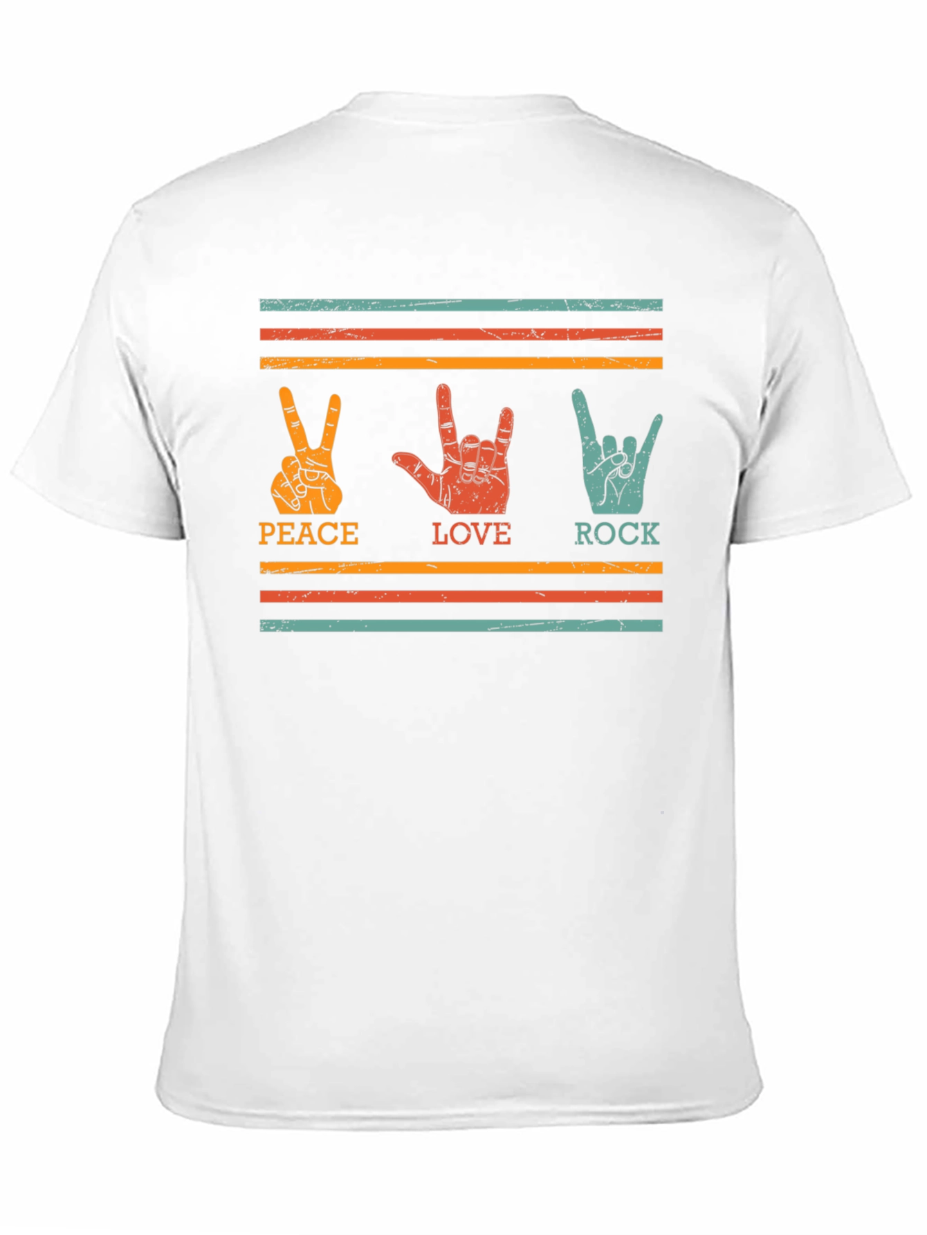 Peace Love Rock Graphic Tee - Retro Style