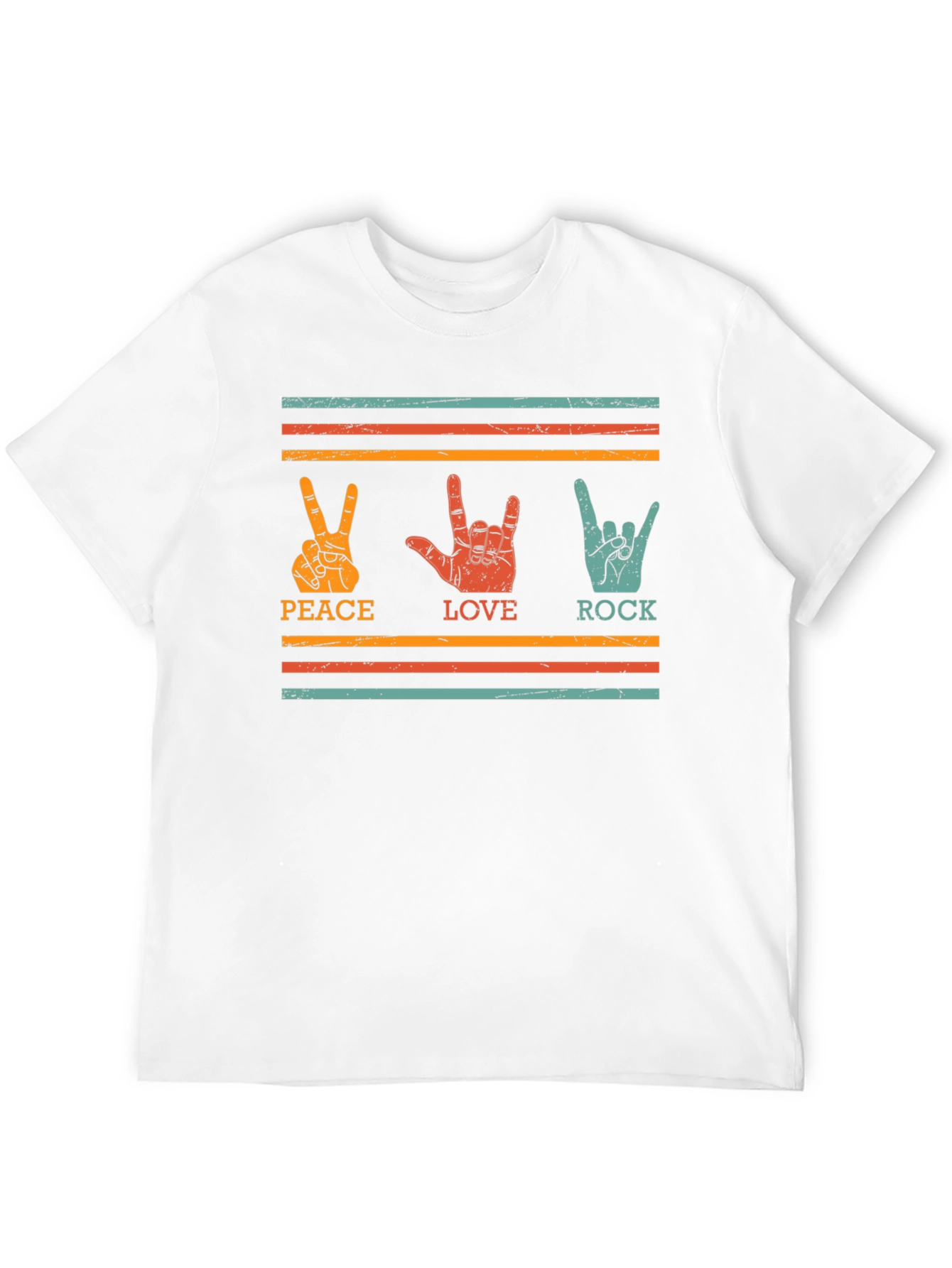 Peace Love Rock Graphic Tee - Retro Style