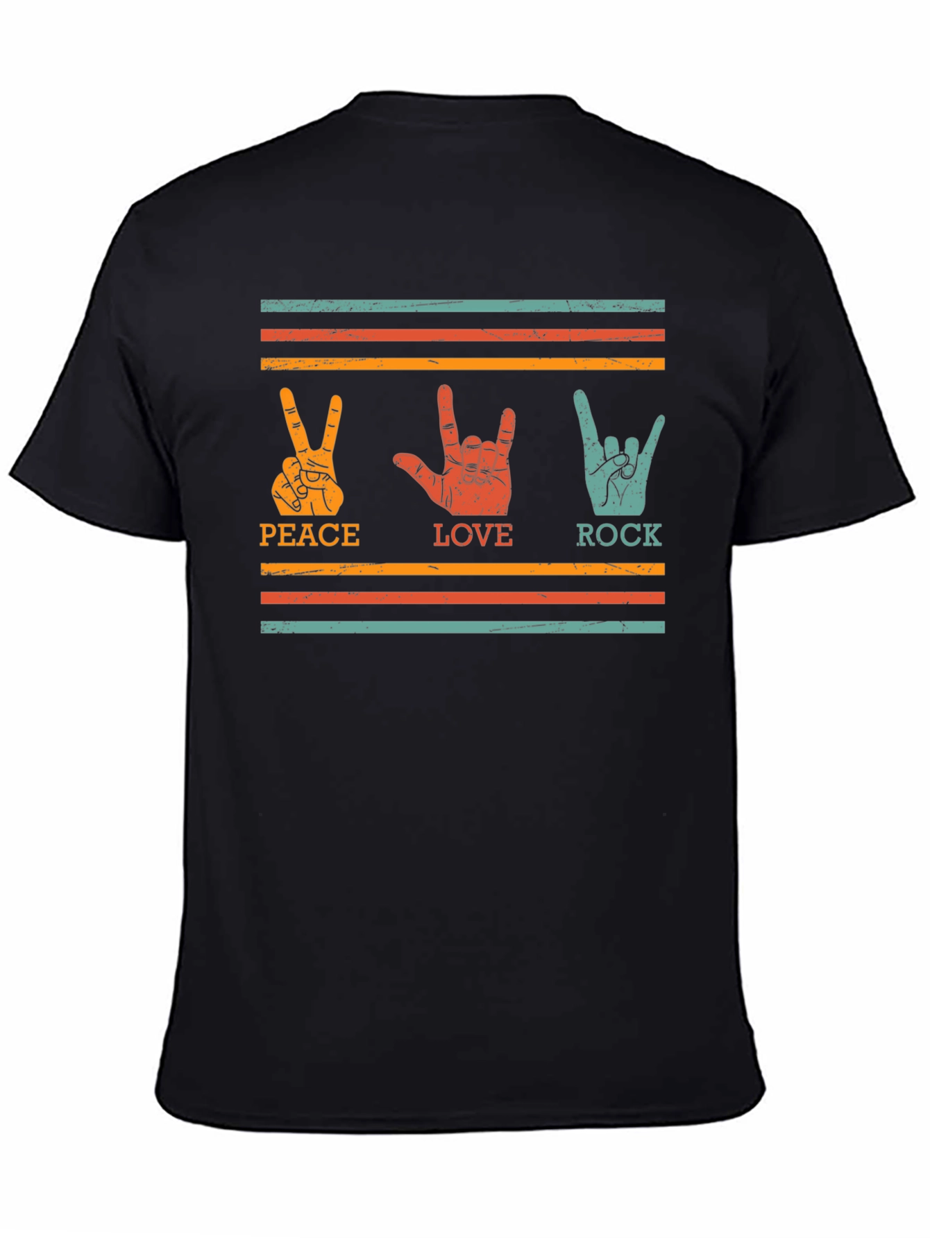 Peace Love Rock Graphic Tee - Retro Style