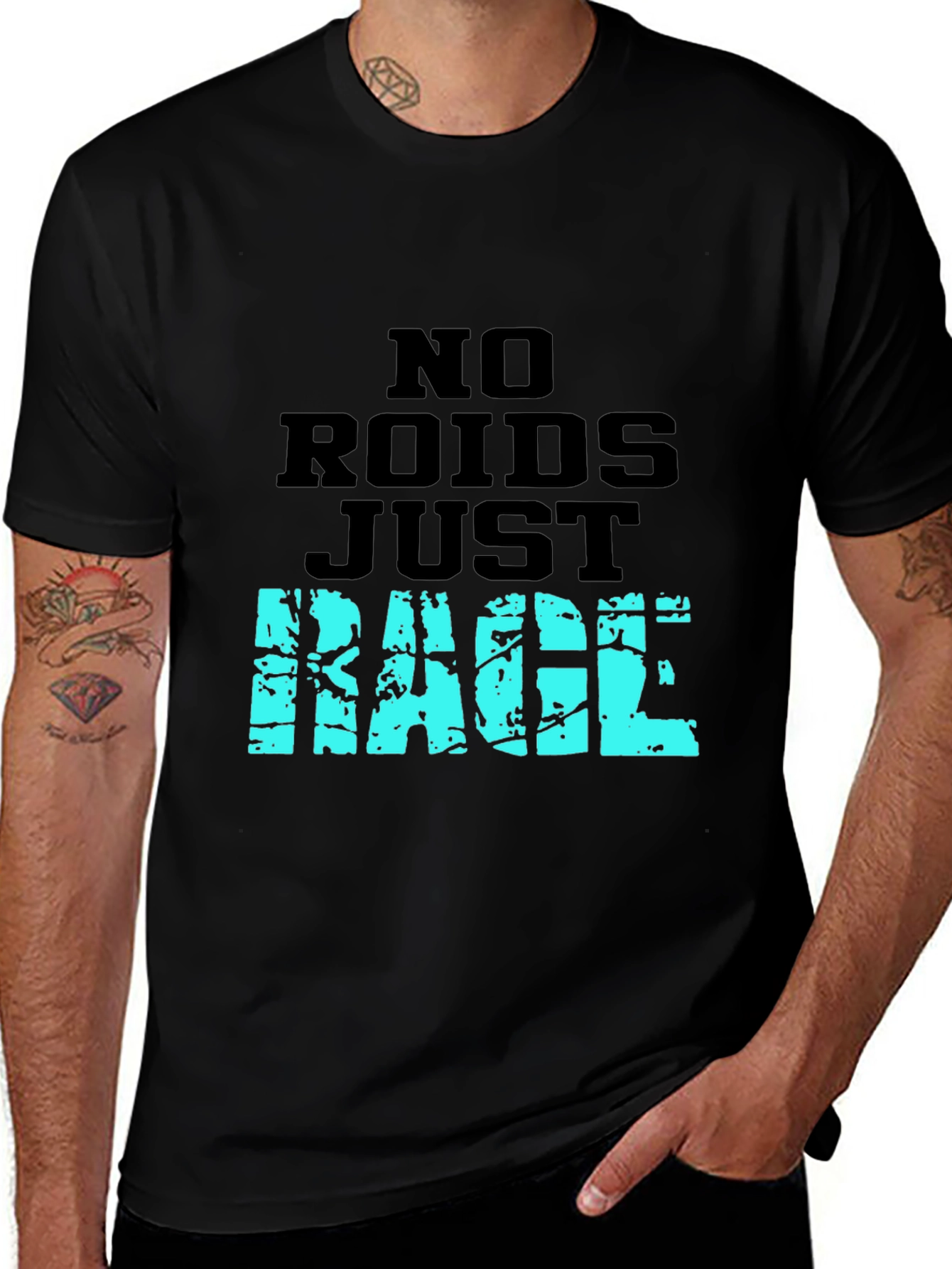 No Roids Just Rage T-Shirt - Black