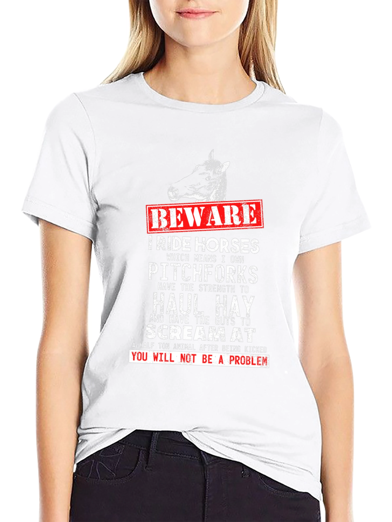 Beware I Ride Horses Graphic Tee