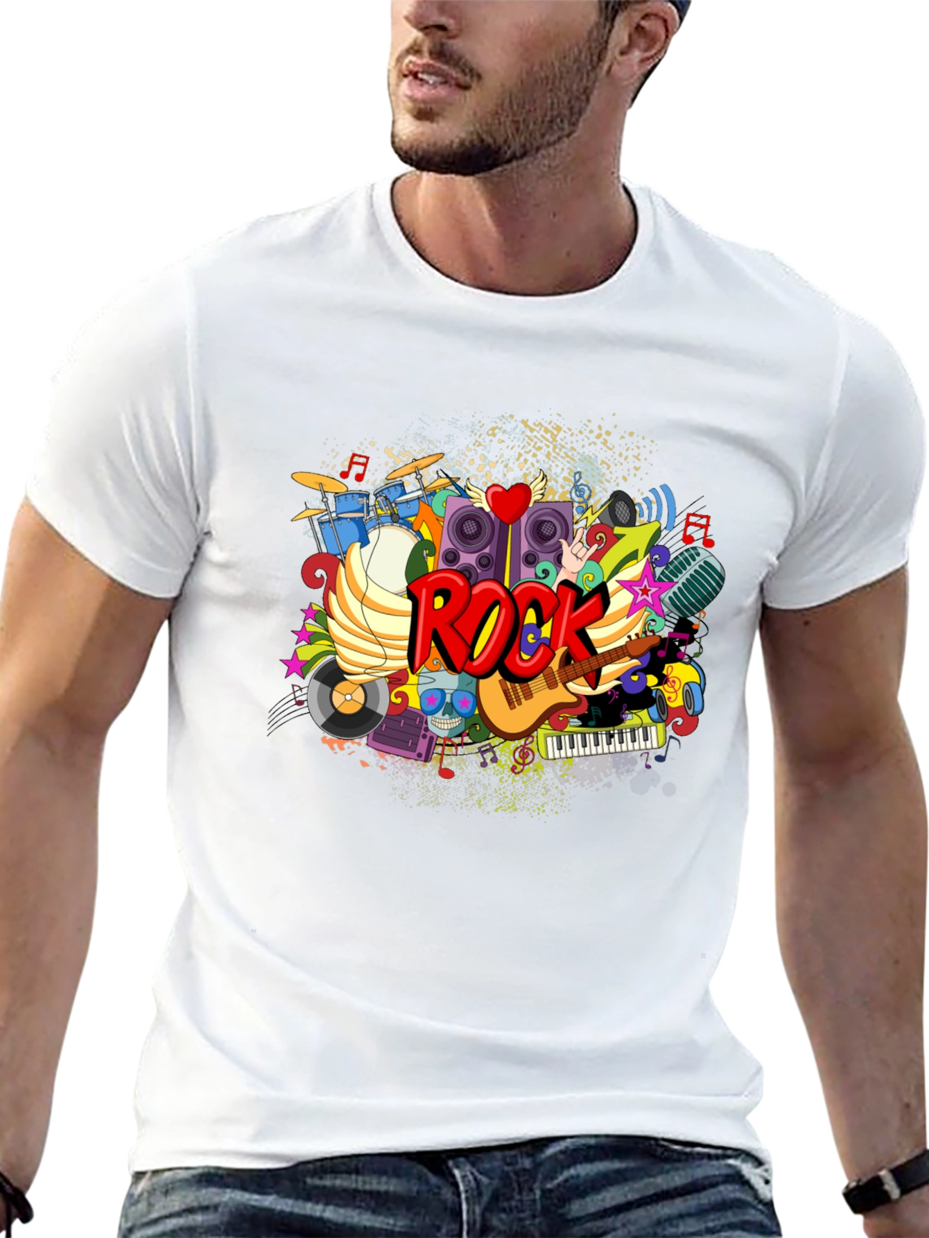 Rock Music Graphic Print T-Shirt
