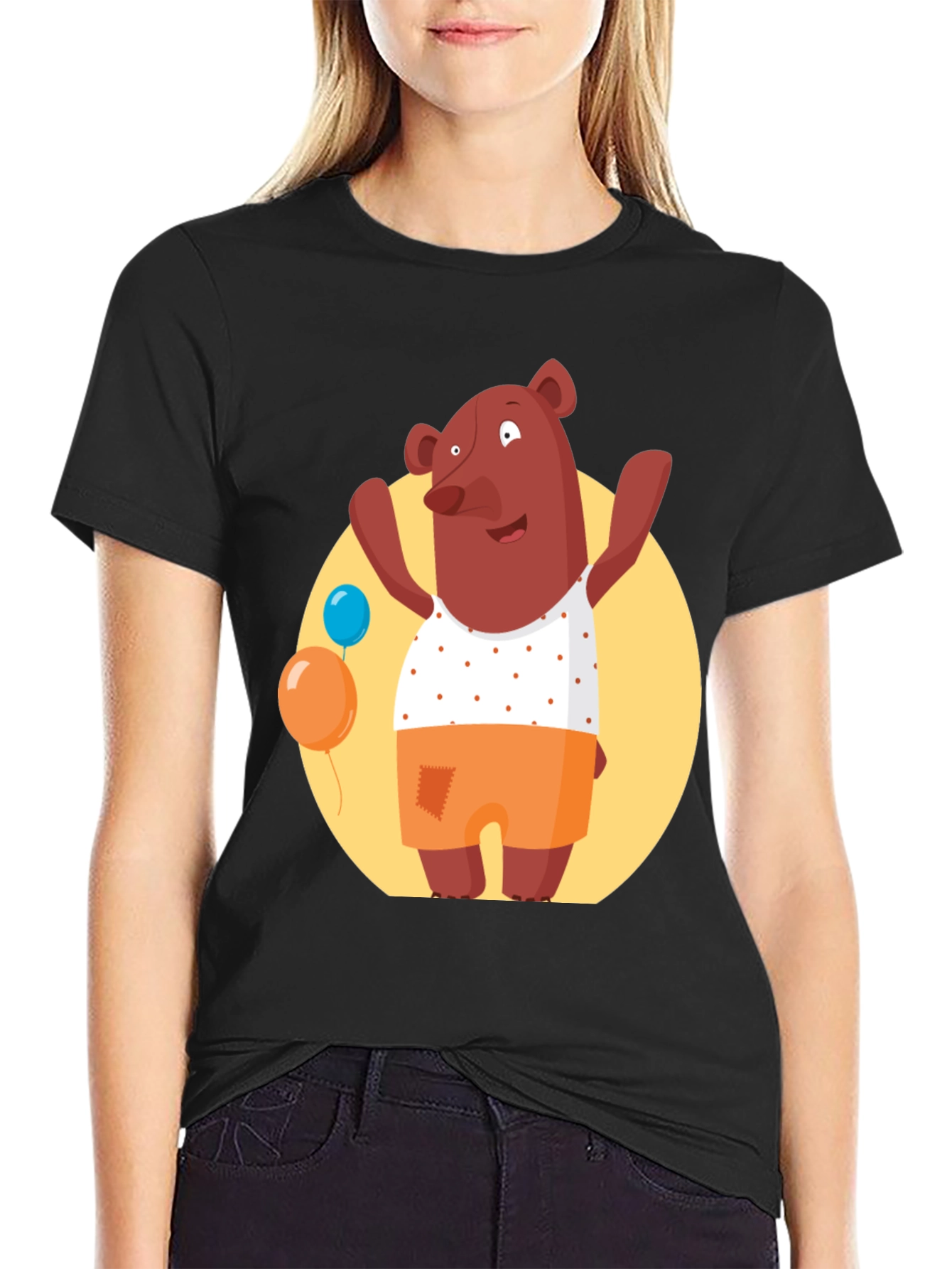 Cartoon Bear Graphic T-Shirt