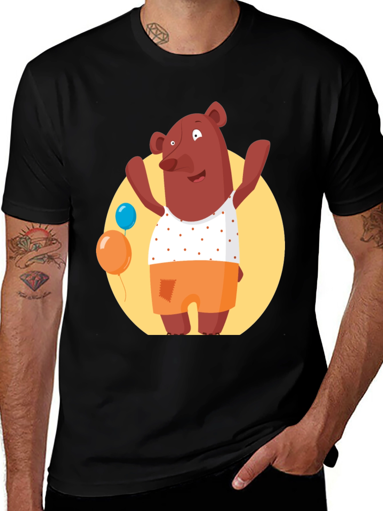 Cartoon Bear Graphic T-Shirt