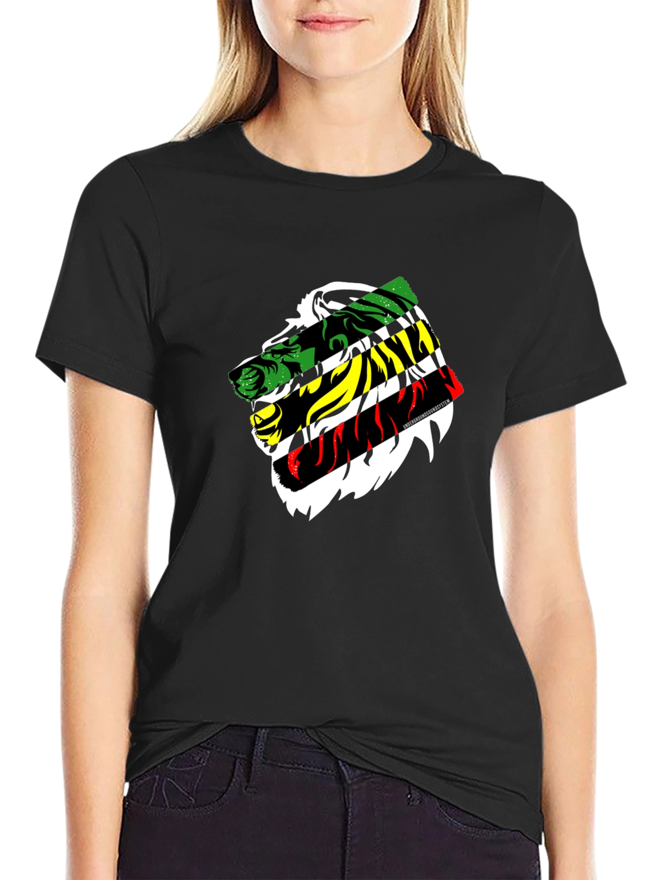 Rasta Lion T-Shirt - Black Cotton Graphic Tee