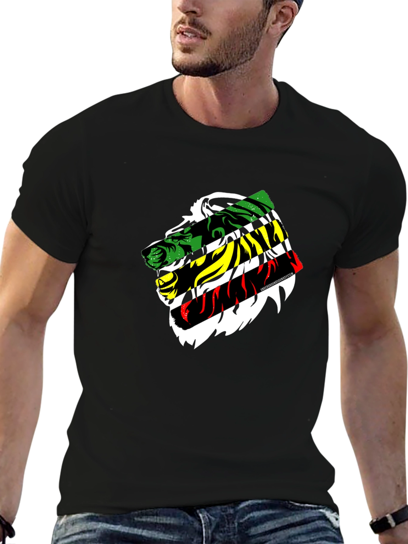 Rasta Lion T-Shirt - Black Cotton Graphic Tee