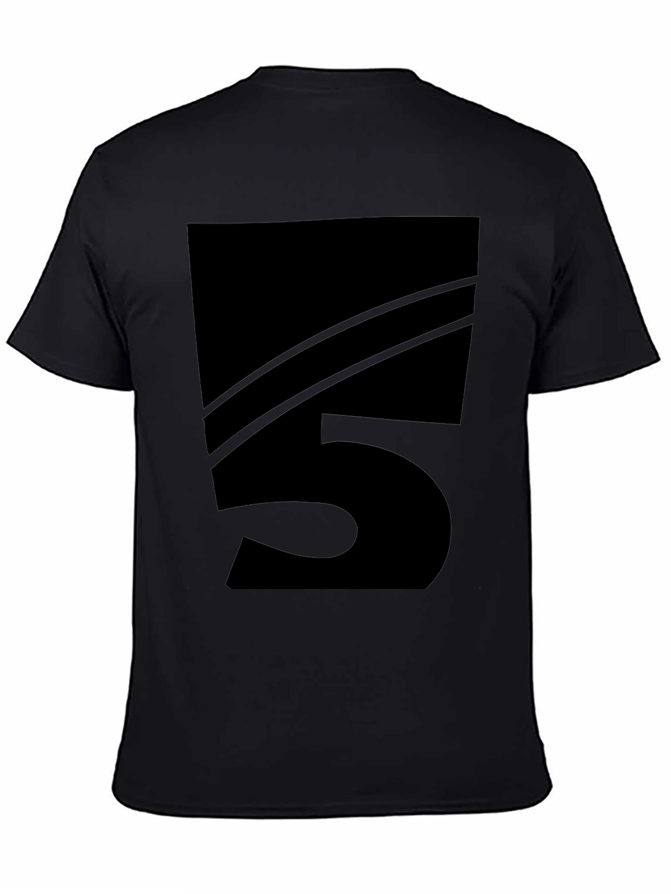 Mens Black Number 5 Graphic Tee