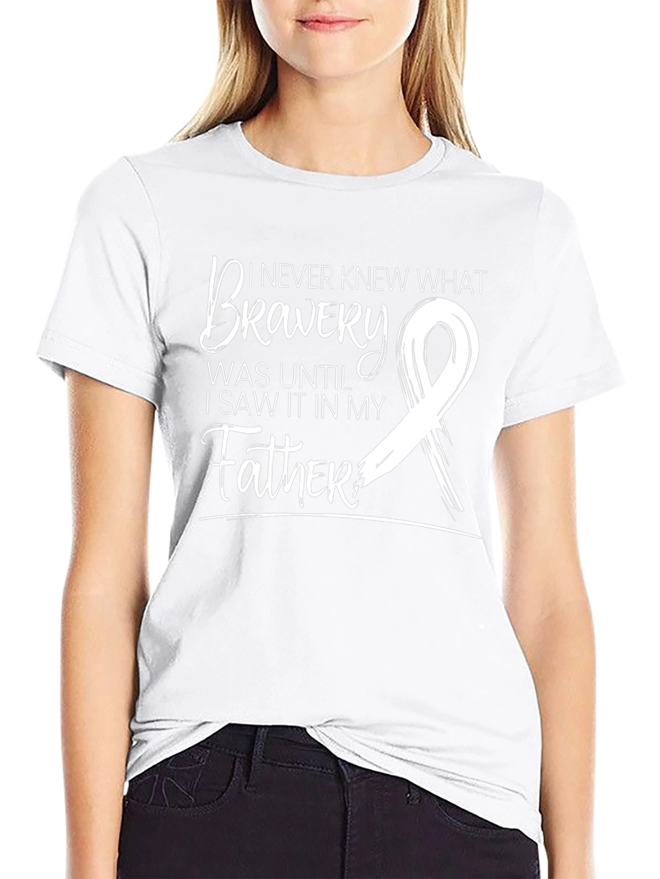Bravery Ribbon Graphic T-Shirt - Father Support