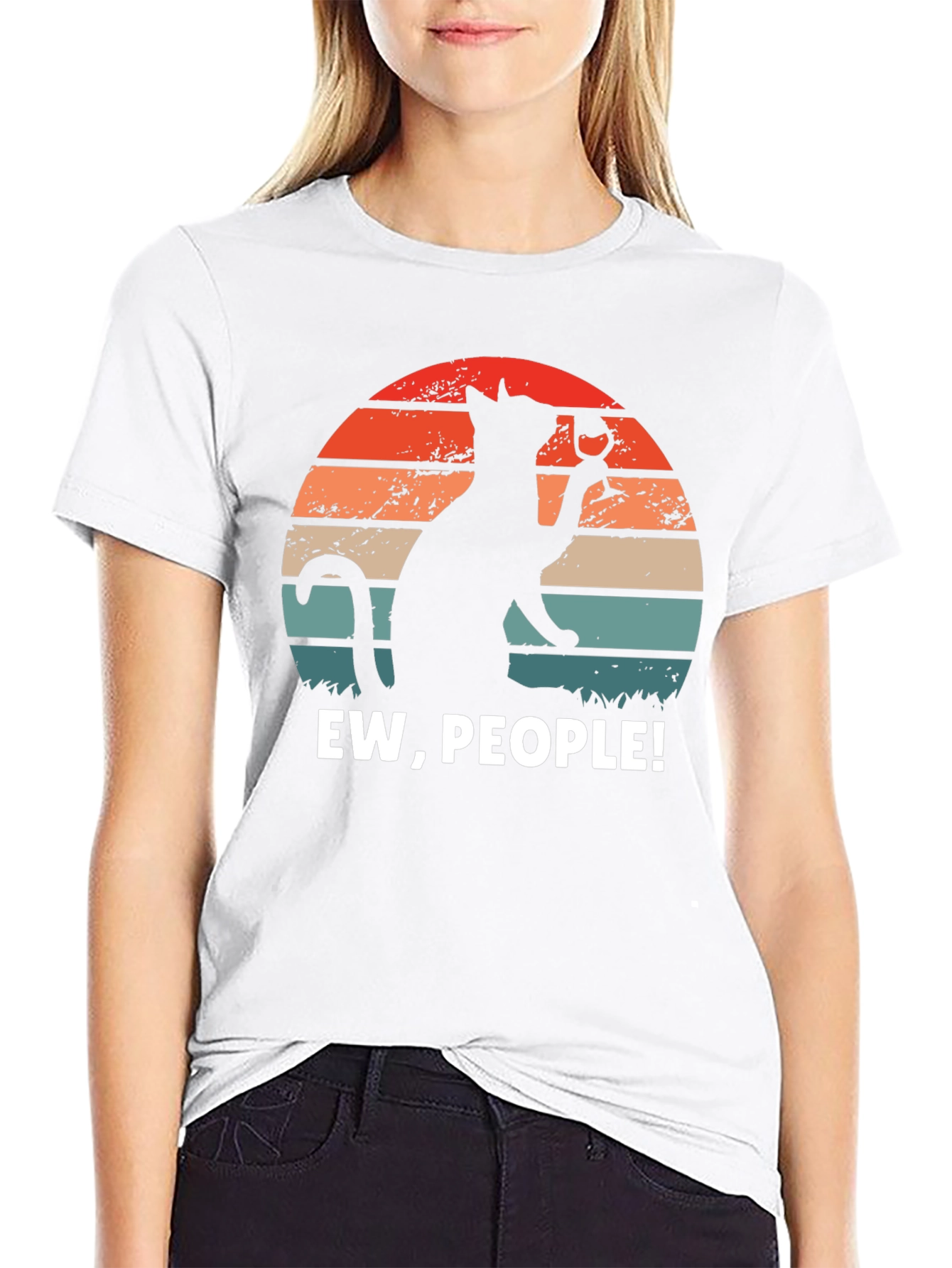 Ew People Cat Wine Graphic Tee
