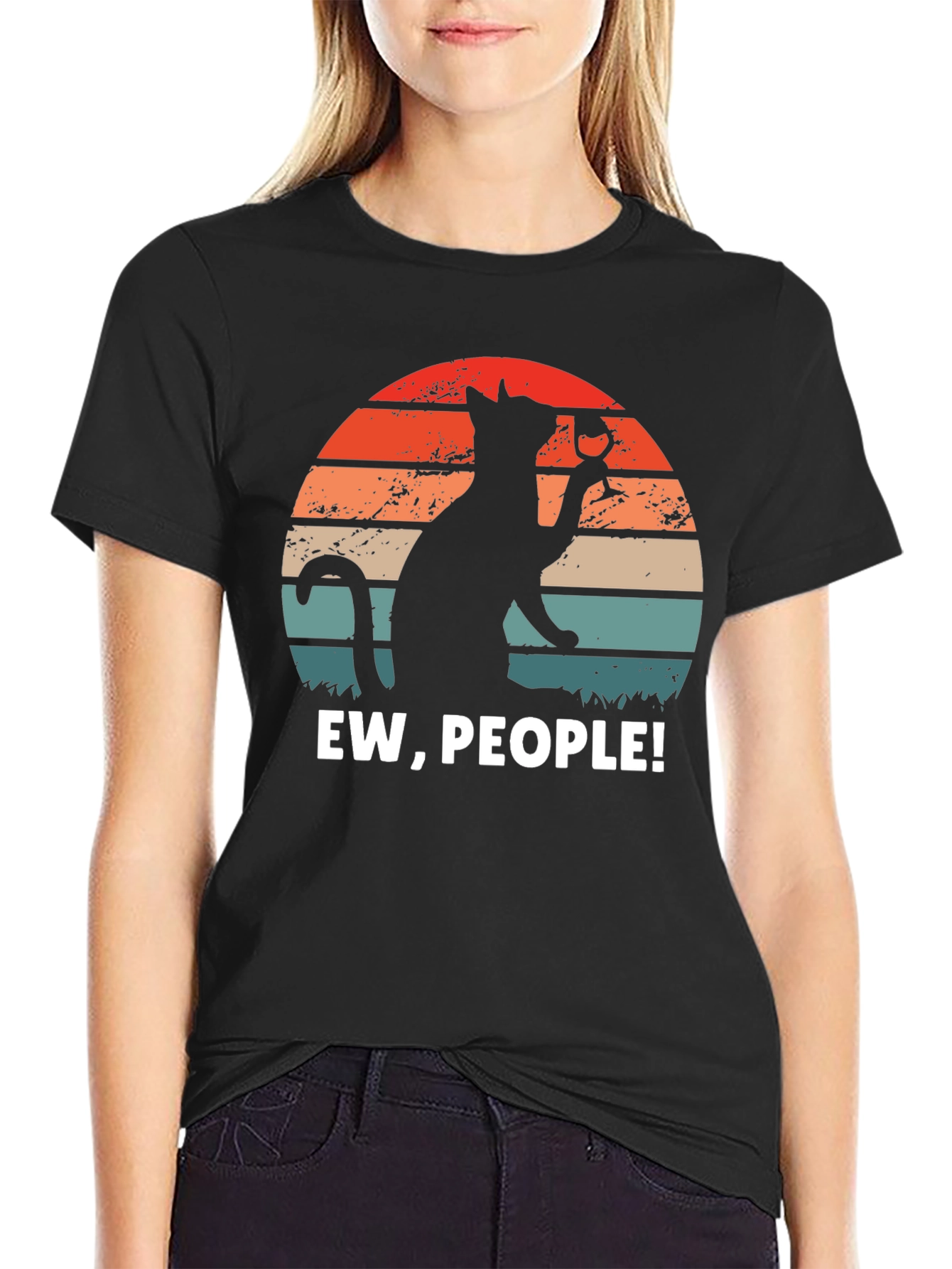 Ew People Cat Wine Graphic Tee