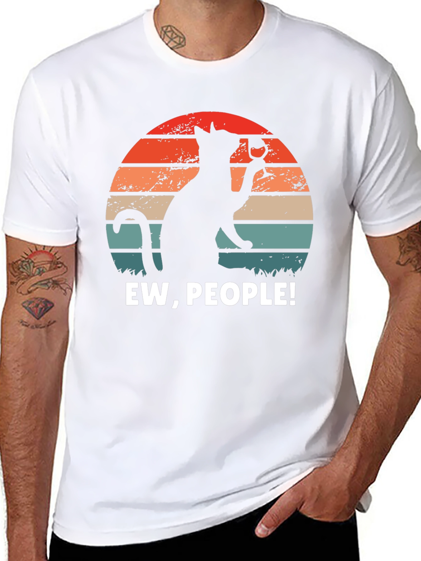 Ew People Cat Wine Graphic Tee