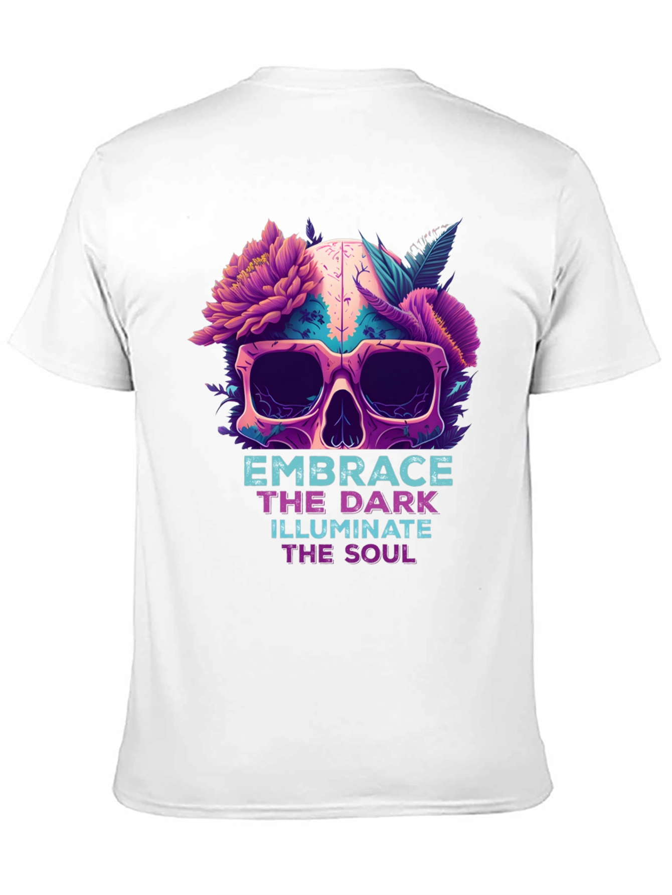 Floral Skull Graphic Tee - Embrace the Dark