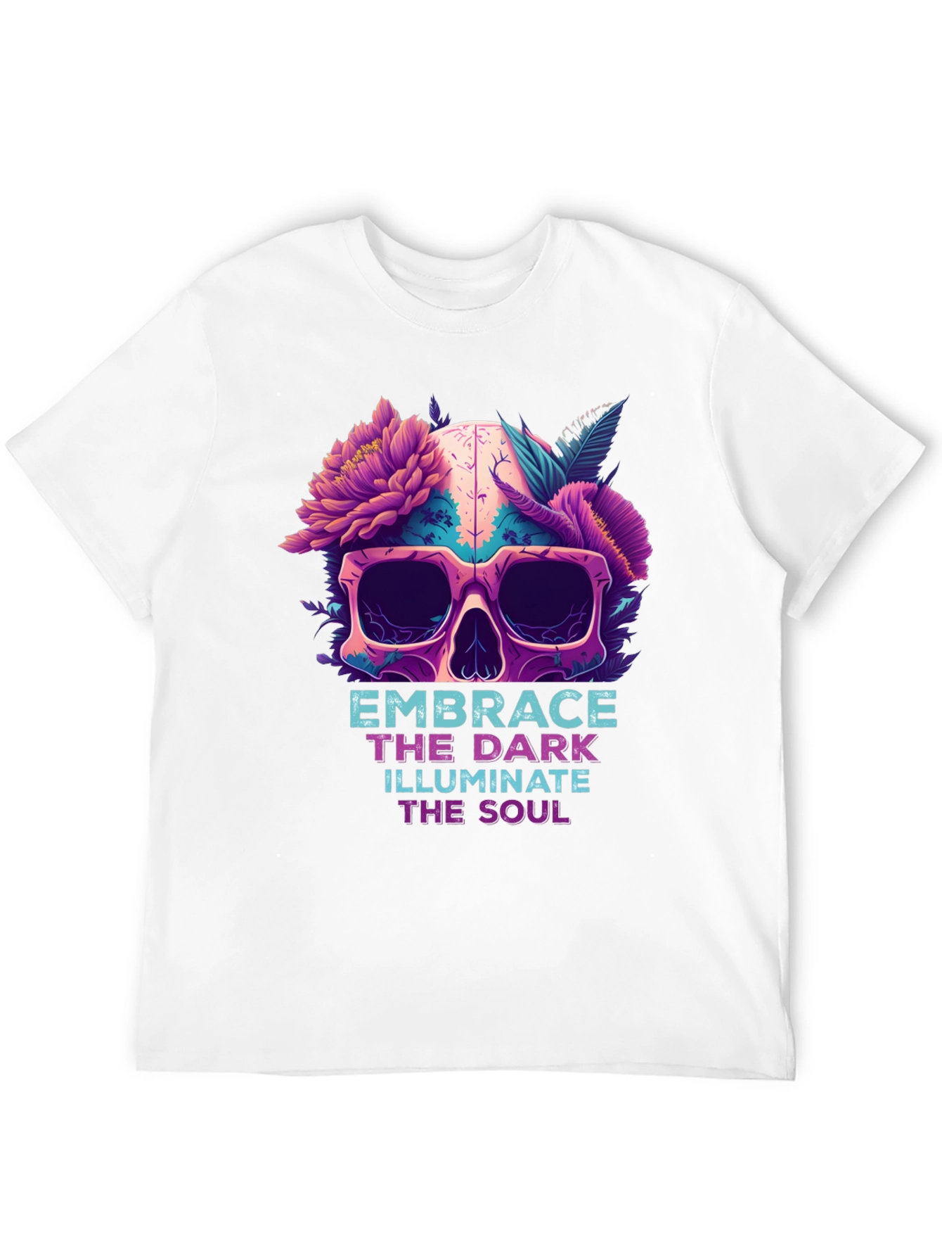 Floral Skull Graphic Tee - Embrace the Dark