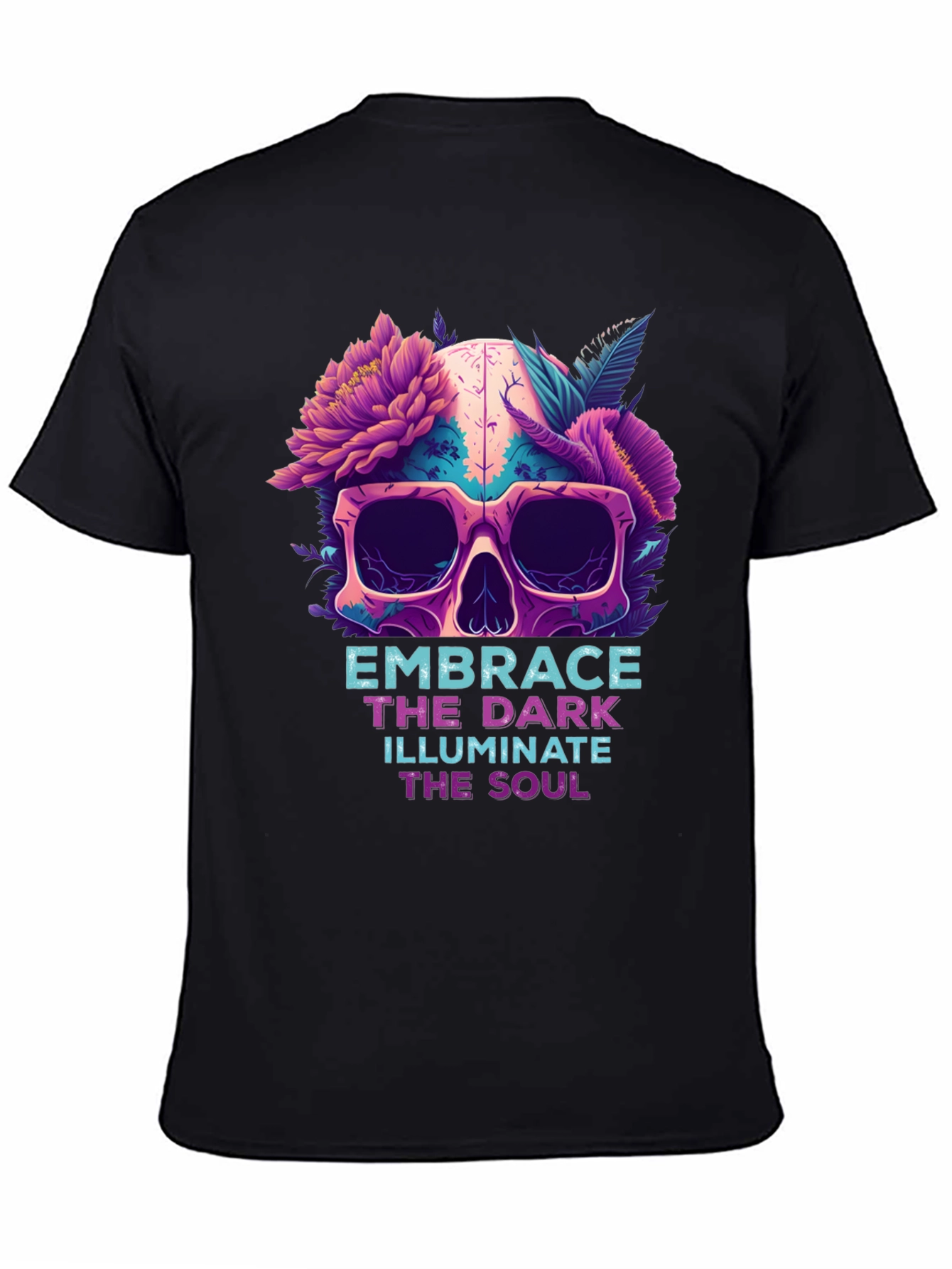 Floral Skull Graphic Tee - Embrace the Dark