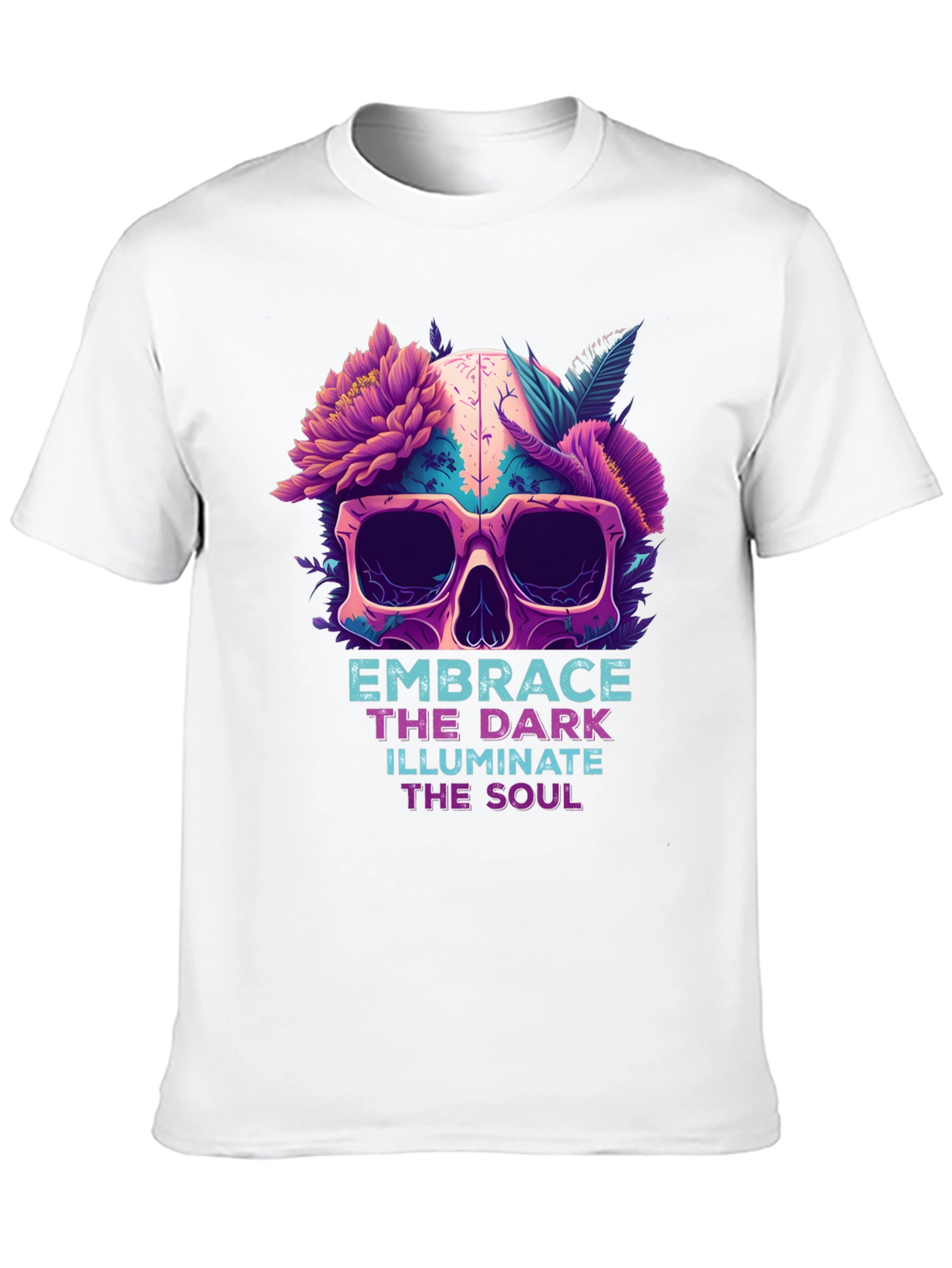 Floral Skull Graphic Tee - Embrace the Dark