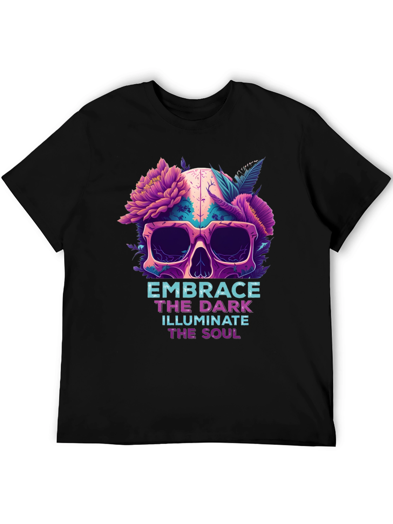 Floral Skull Graphic Tee - Embrace the Dark