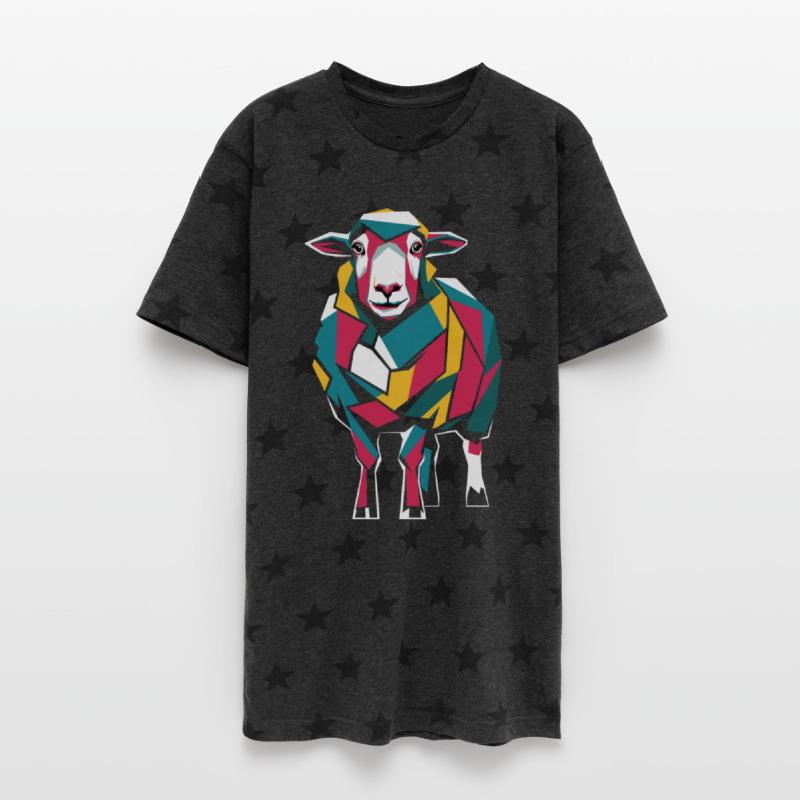 Vibrant Geometric Farm Animal Graphic Sheep