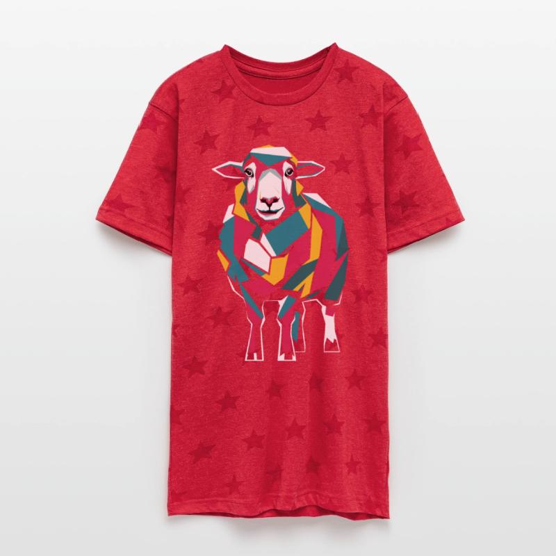 Vibrant Geometric Farm Animal Graphic Sheep