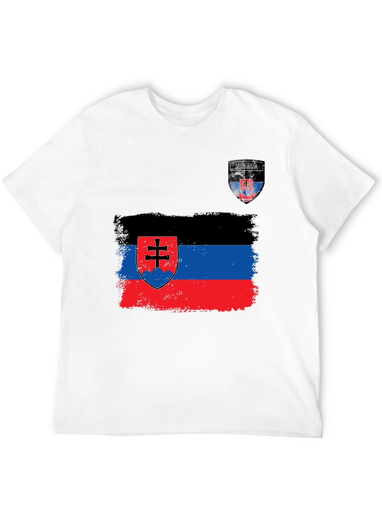 Slovakia Flag Graphic T-Shirt - Black
